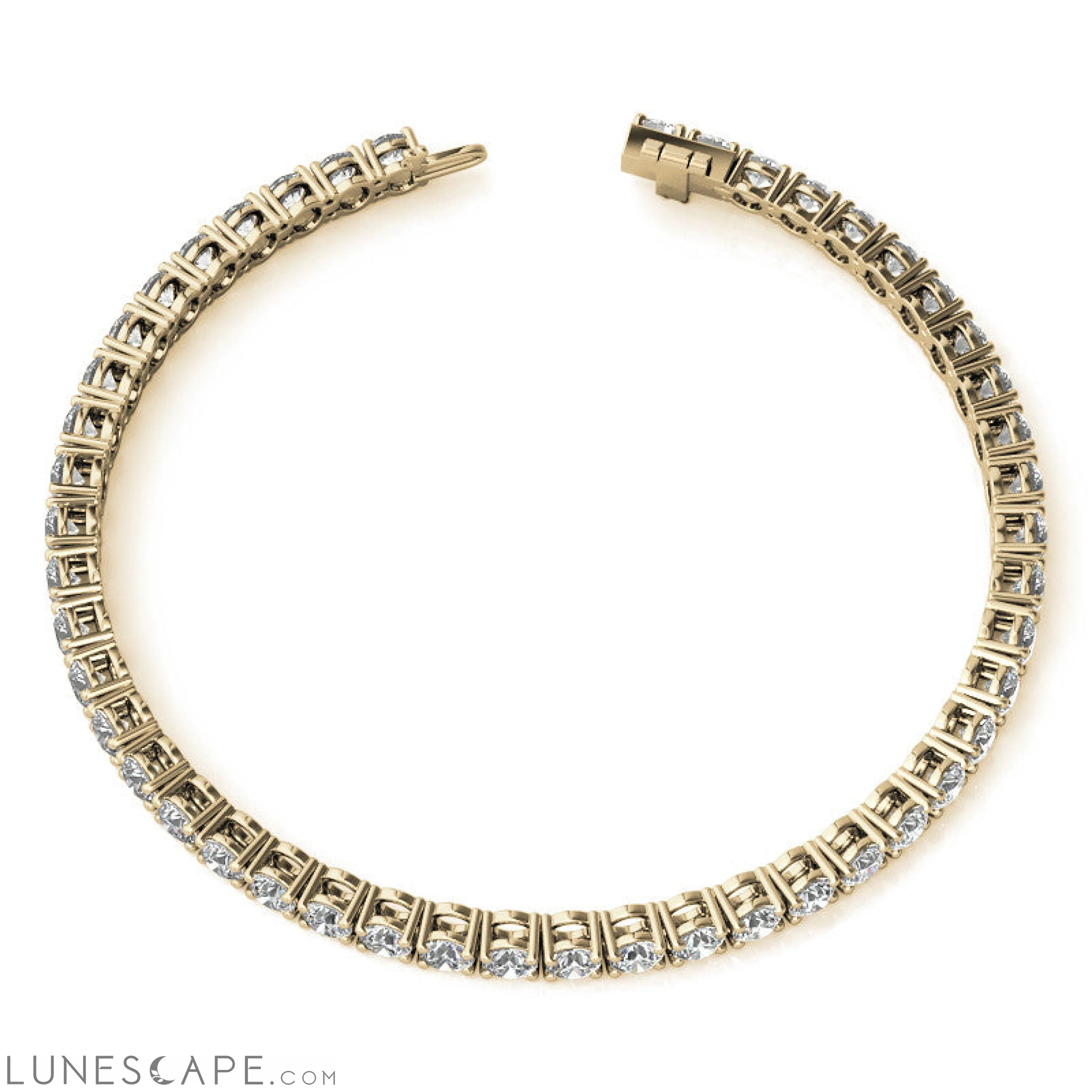 Diamond Tennis Bracelet in 14kt White/Yellow Gold (G/Vs) AGI Certified LUNESCAPE