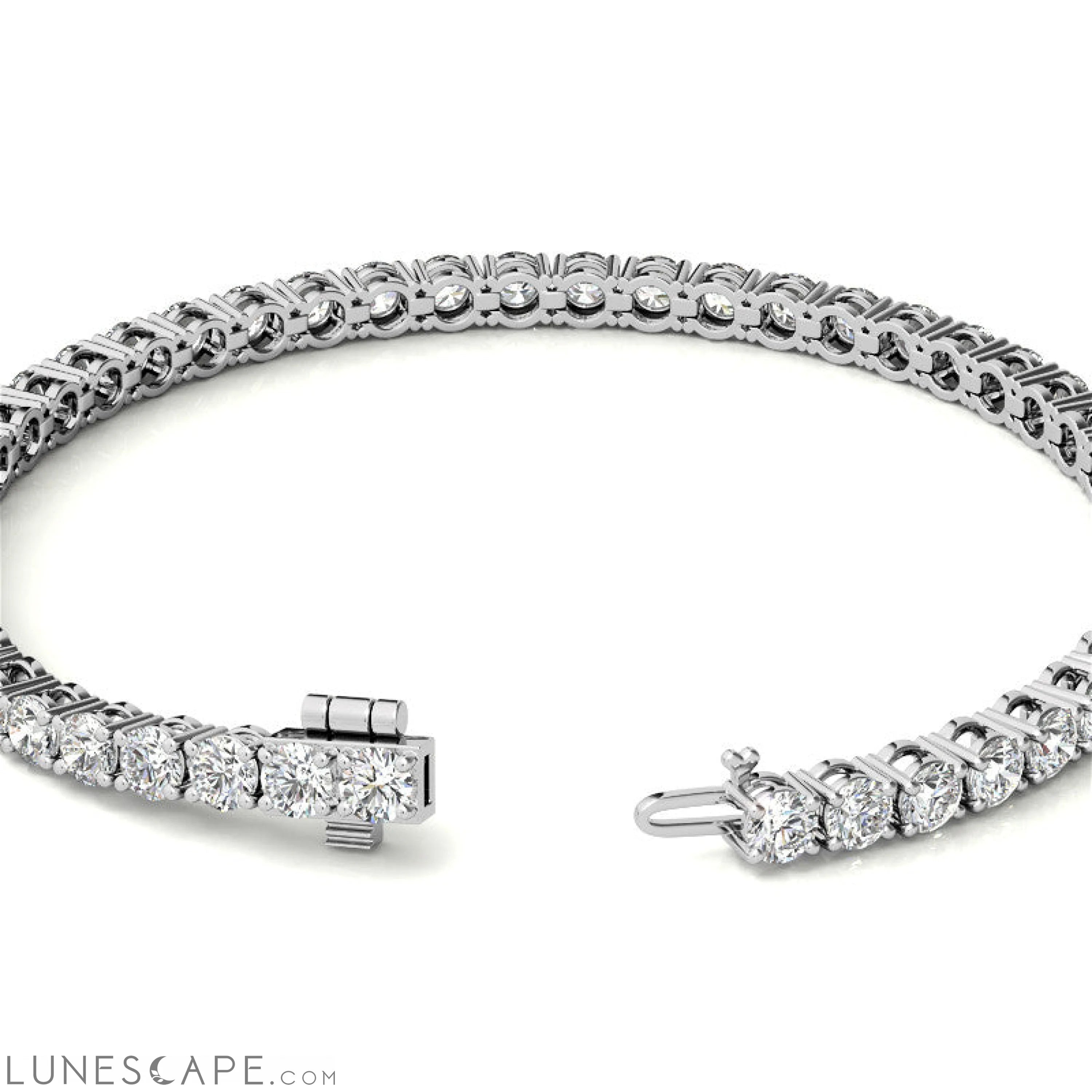 Diamond Tennis Bracelet in 14kt White/Yellow Gold (G/Vs) AGI Certified LUNESCAPE