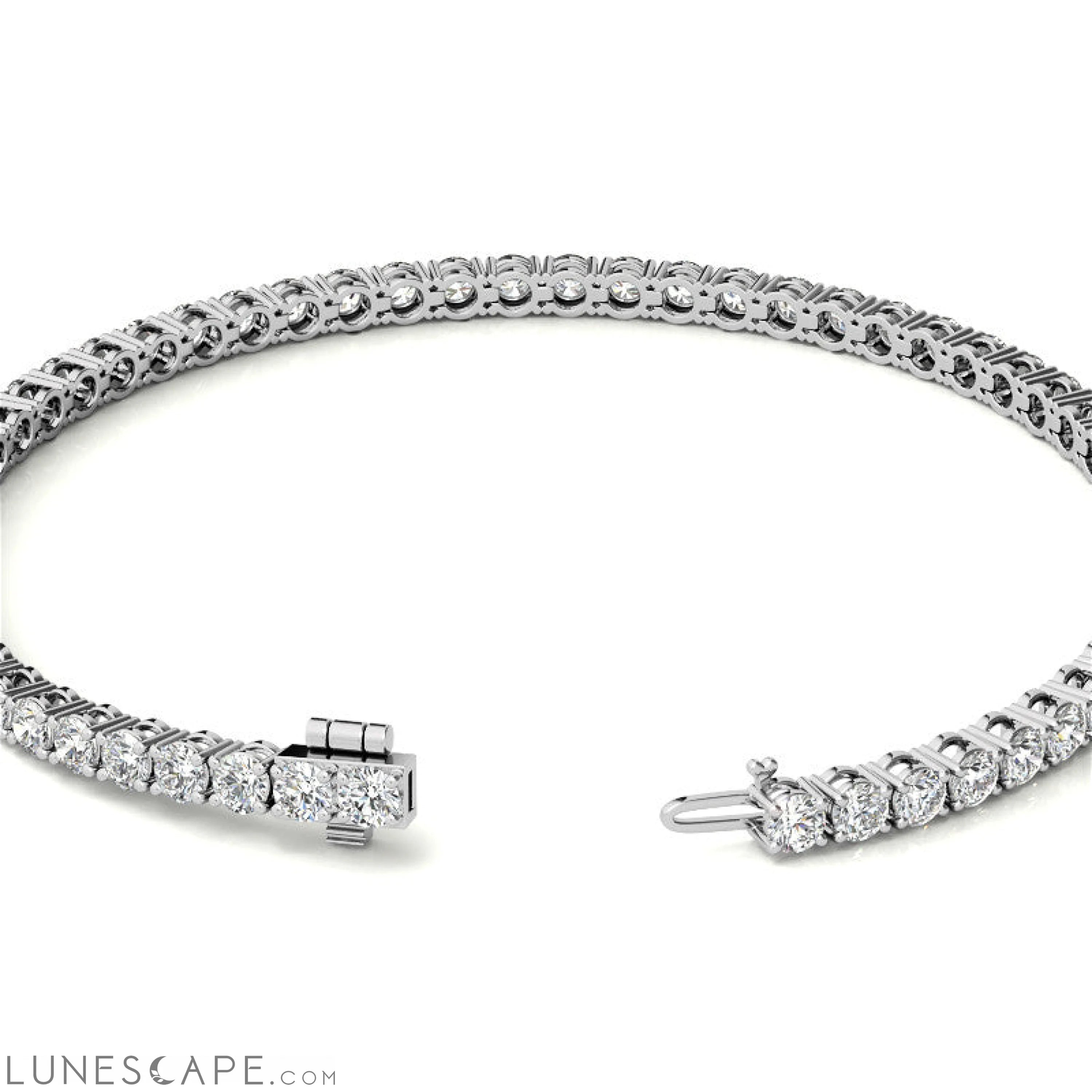 Diamond Tennis Bracelet in 14kt White/Yellow Gold (G/Vs) AGI Certified LUNESCAPE