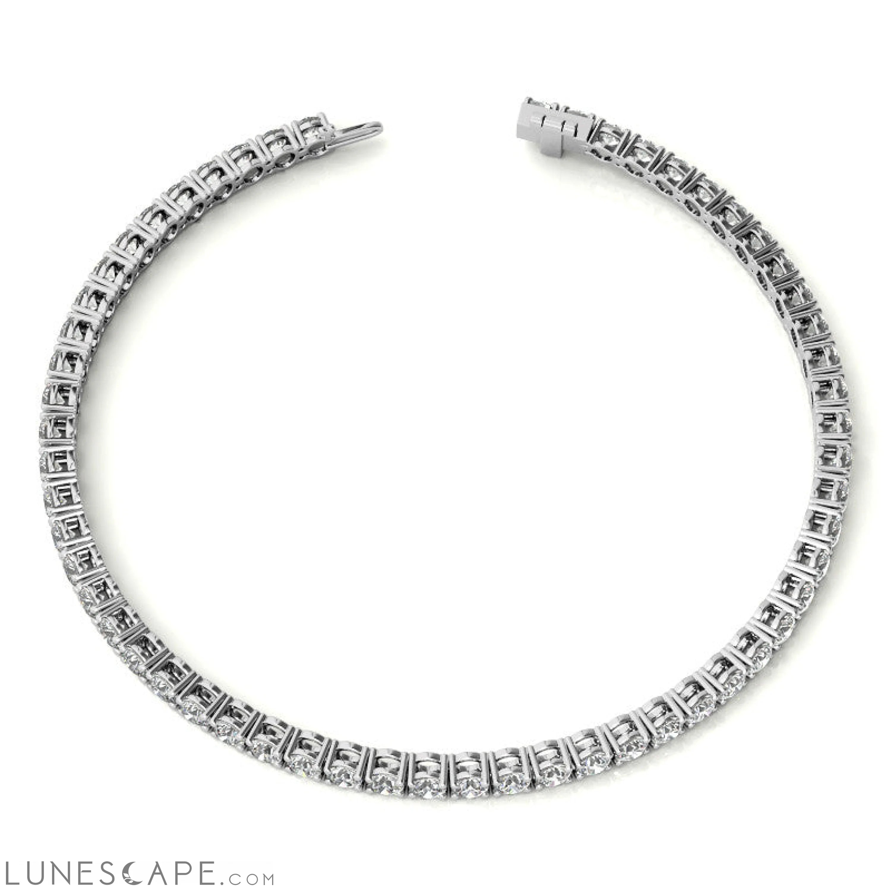 Diamond Tennis Bracelet in 14kt White/Yellow Gold (G/Vs) AGI Certified LUNESCAPE