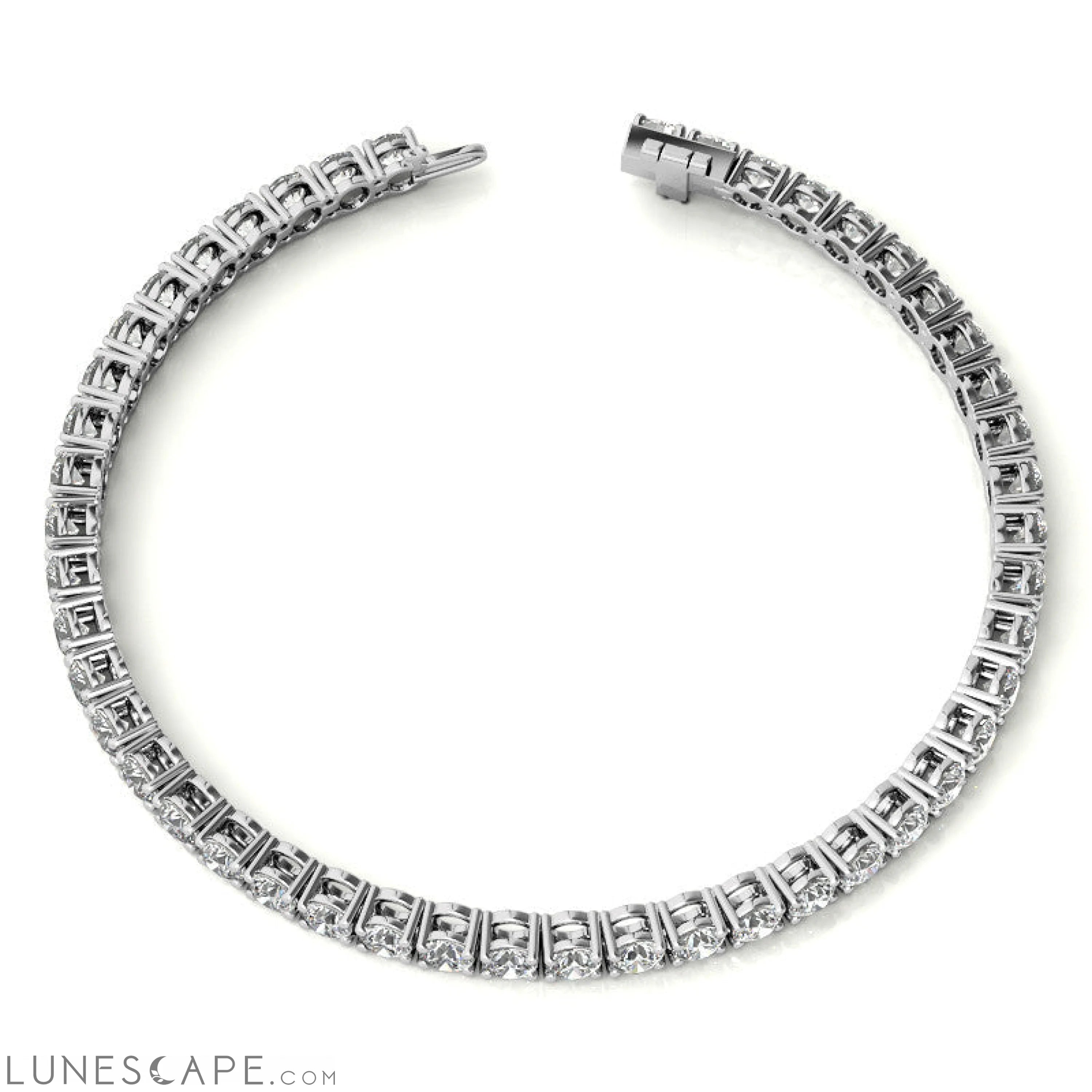 Diamond Tennis Bracelet in 14kt White/Yellow Gold (G/Vs) AGI Certified LUNESCAPE