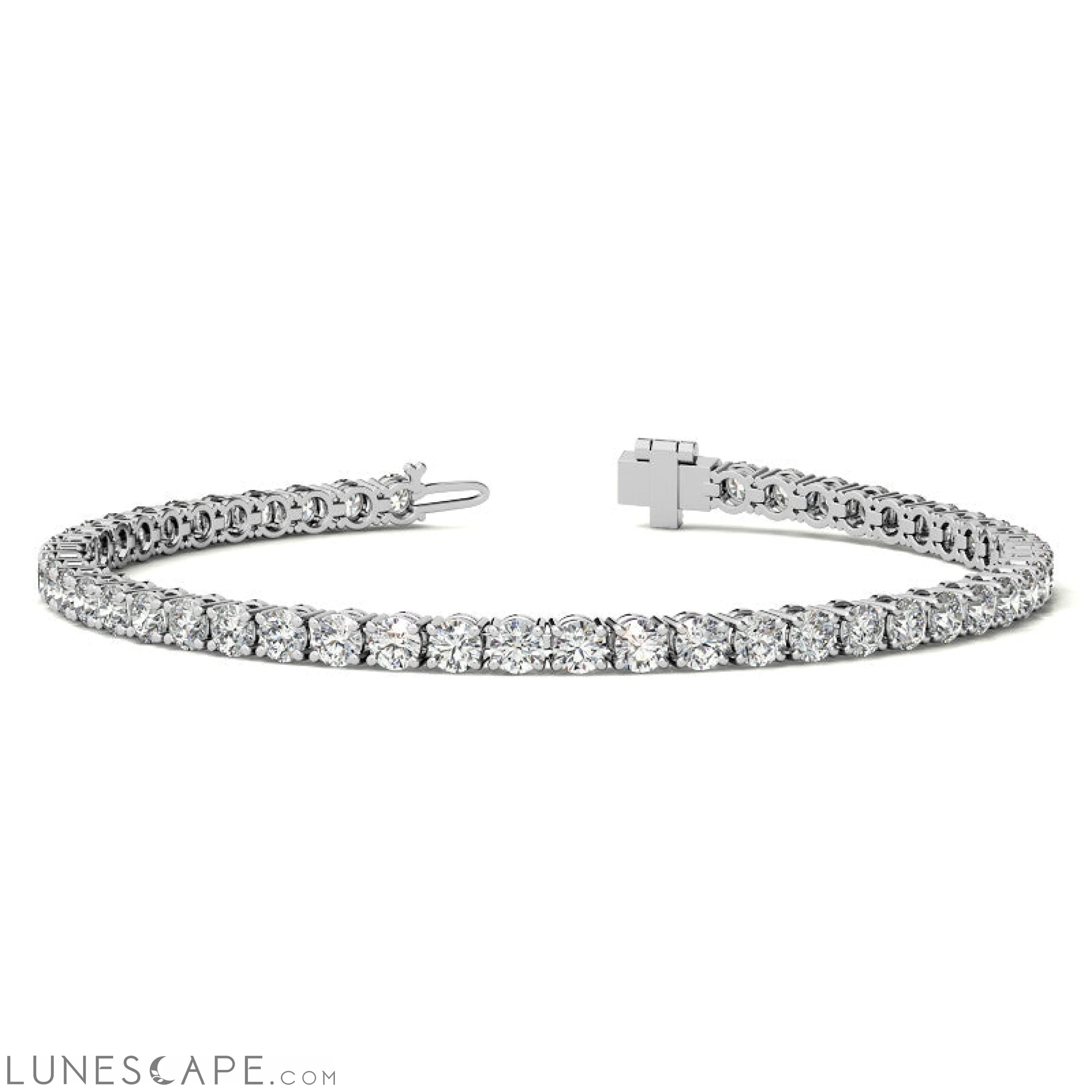 Diamond Tennis Bracelet in 14kt White/Yellow Gold (G/Vs) AGI Certified LUNESCAPE