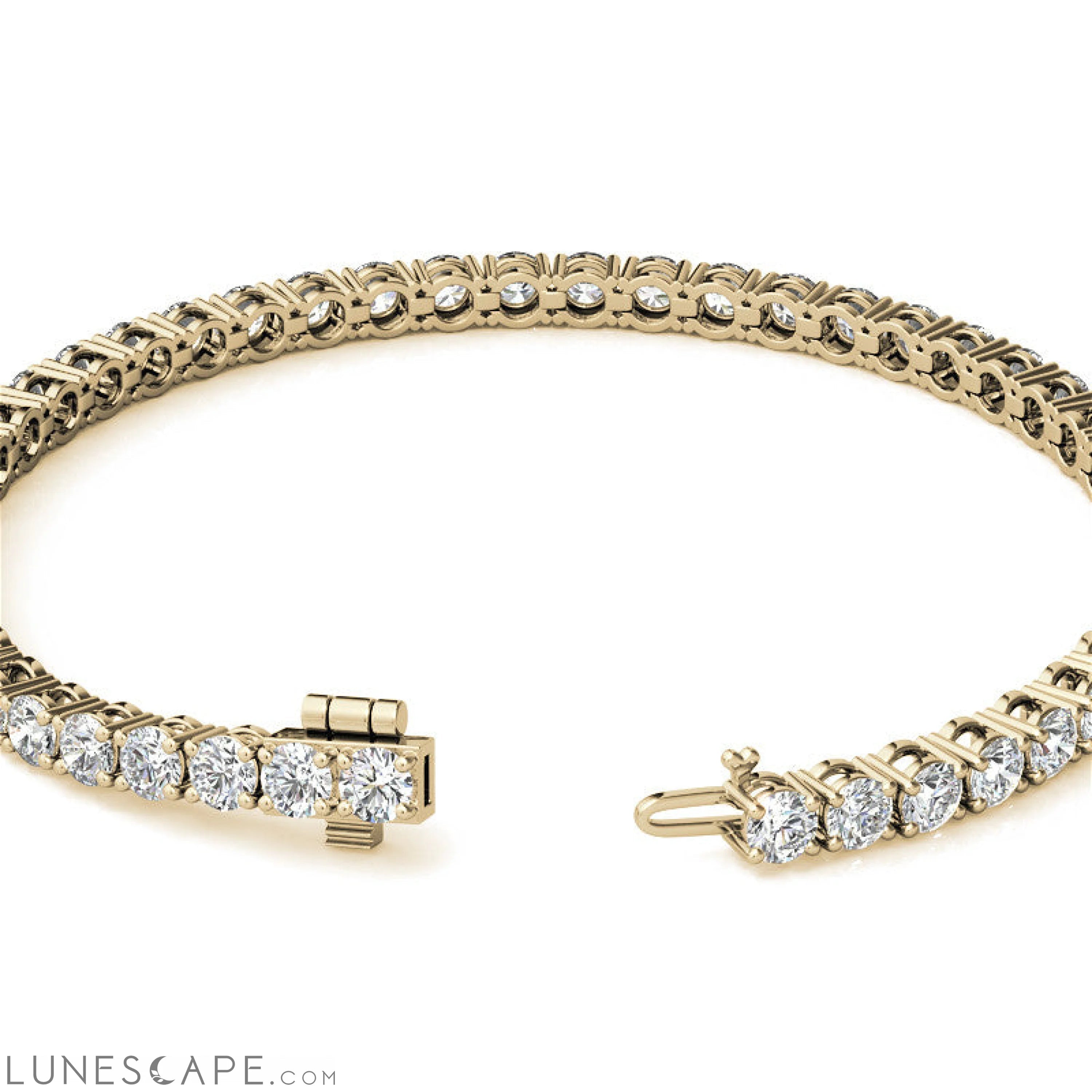 Diamond Tennis Bracelet in 14kt White/Yellow Gold (G/Vs) AGI Certified LUNESCAPE