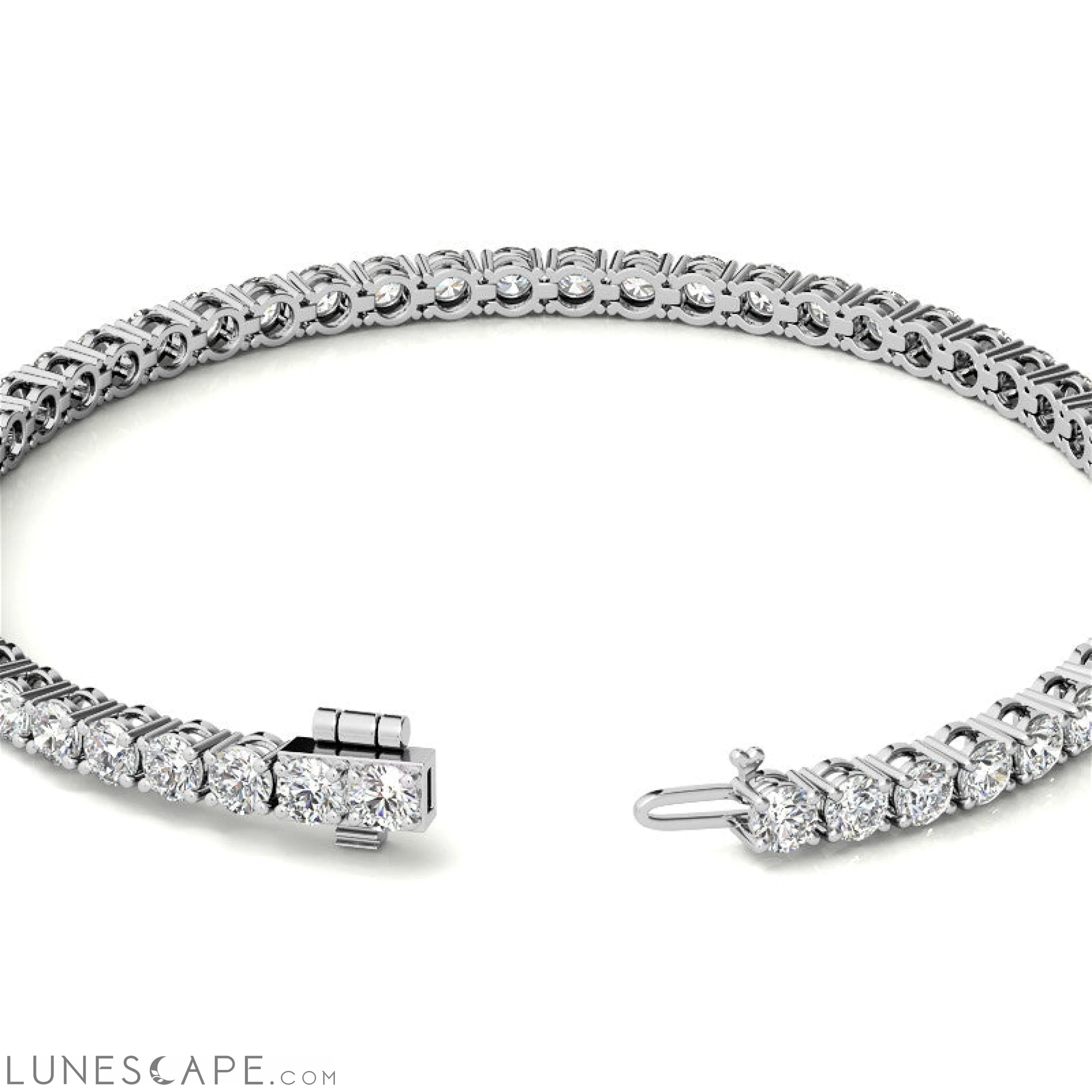 Diamond Tennis Bracelet in 14kt White/Yellow Gold (G/Vs) AGI Certified LUNESCAPE