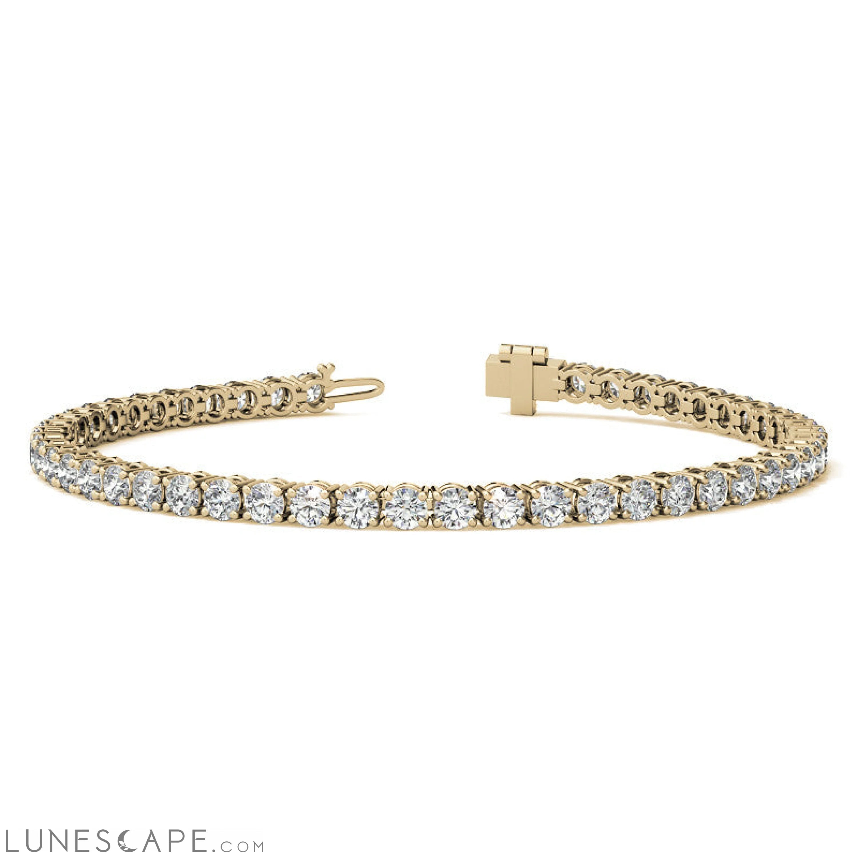 Diamond Tennis Bracelet in 14kt White/Yellow Gold (G/Vs) AGI Certified LUNESCAPE