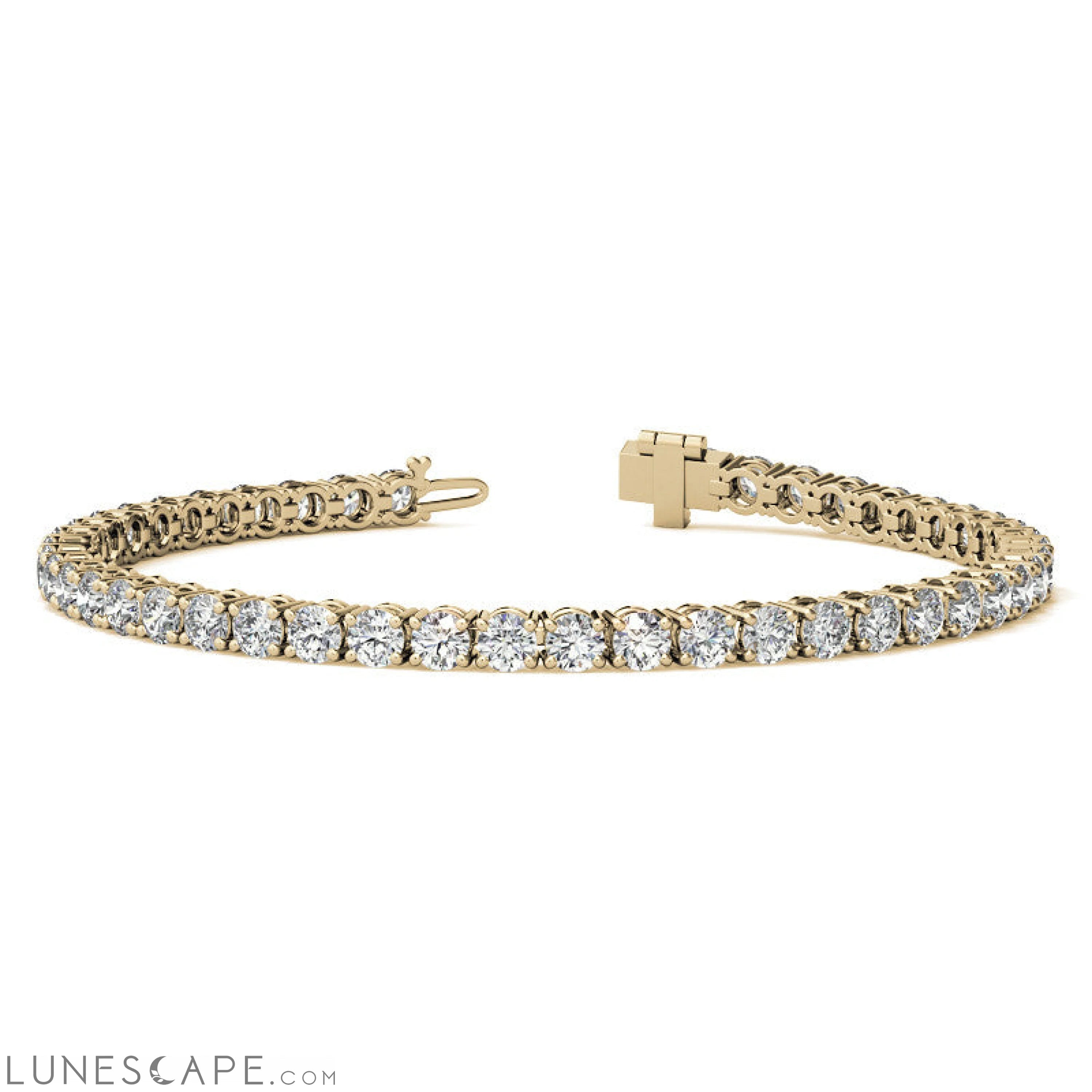 Diamond Tennis Bracelet in 14kt White/Yellow Gold (G/Vs) AGI Certified LUNESCAPE