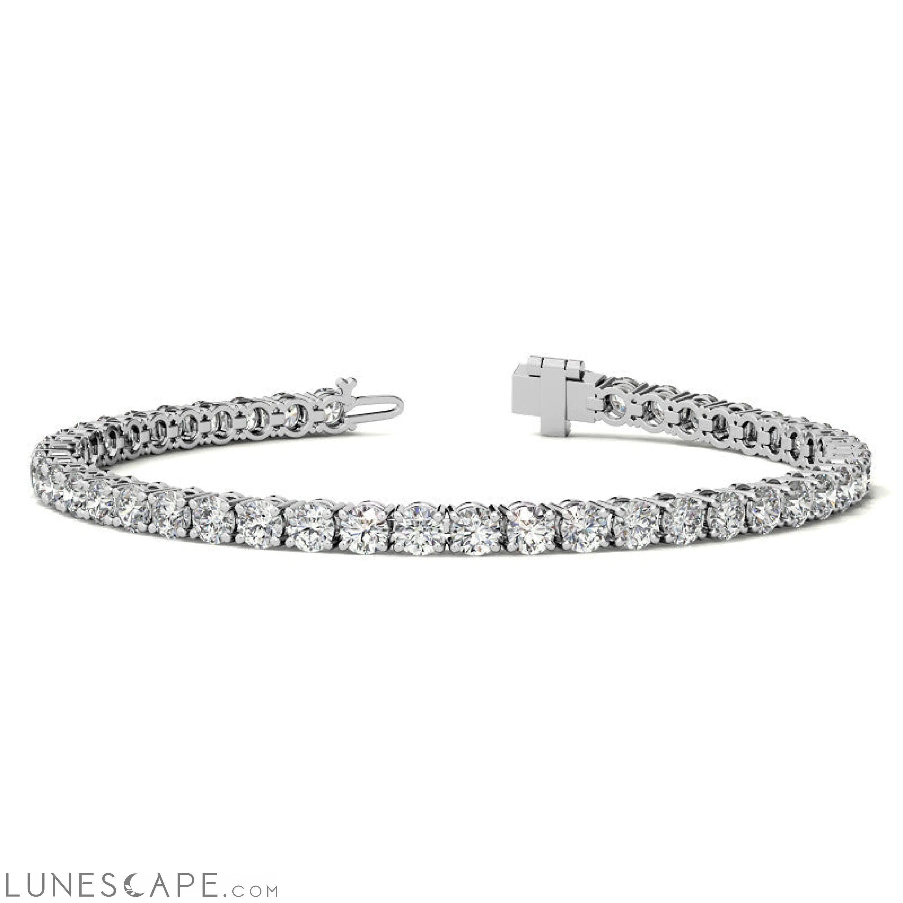 Diamond Tennis Bracelet in 14kt White/Yellow Gold (G/Vs) AGI Certified LUNESCAPE