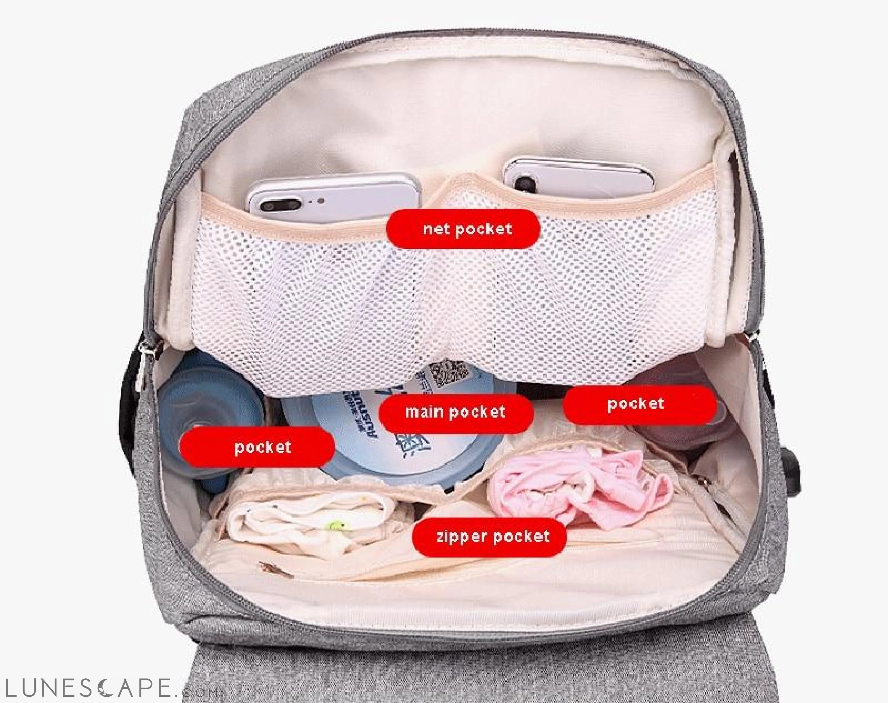 Diaper Bag Mummy Daddy Backpack Baby Stroller Waterproof Oxford LUNESCAPE