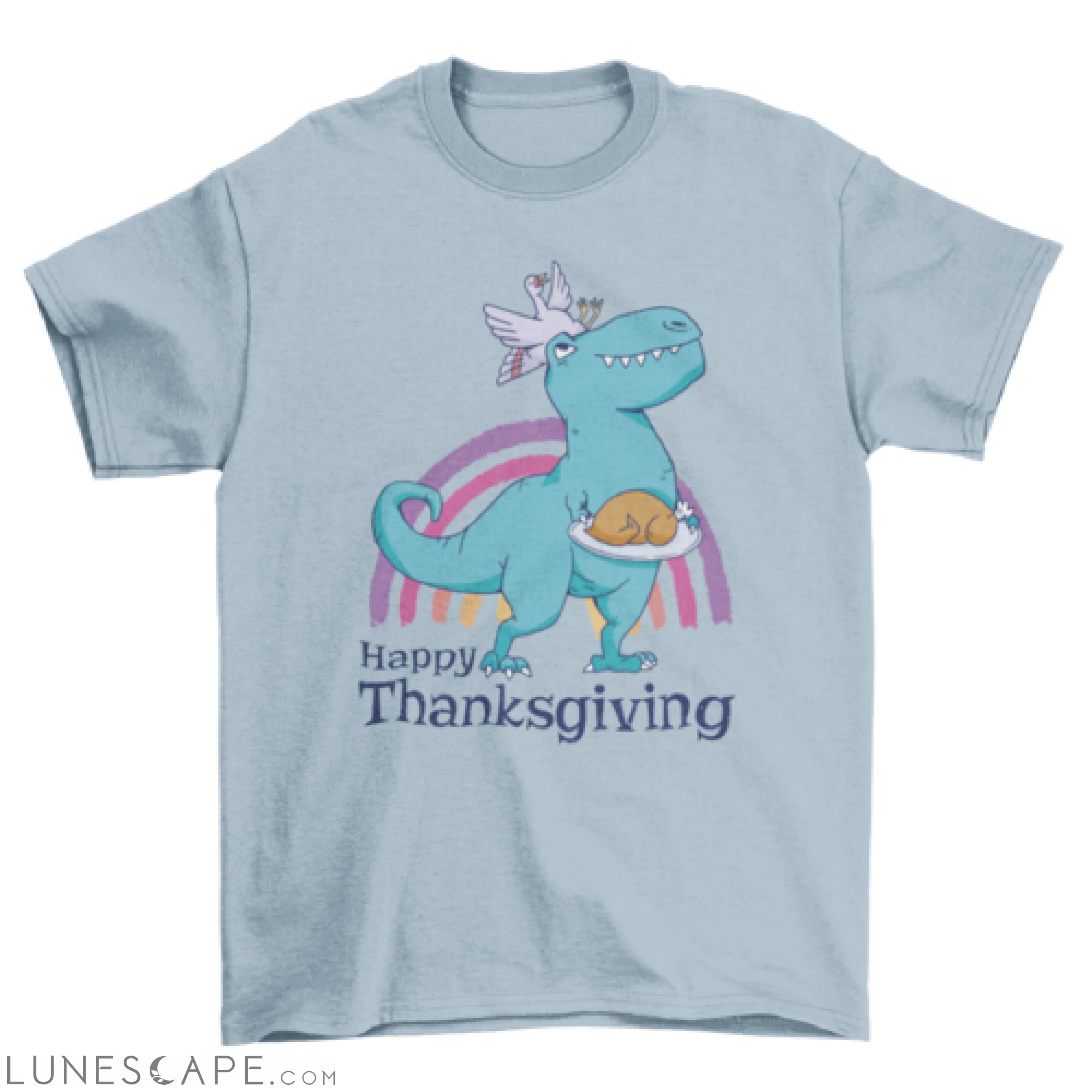 Dinosaur and turkey thanksgiving t-shirt LUNESCAPE