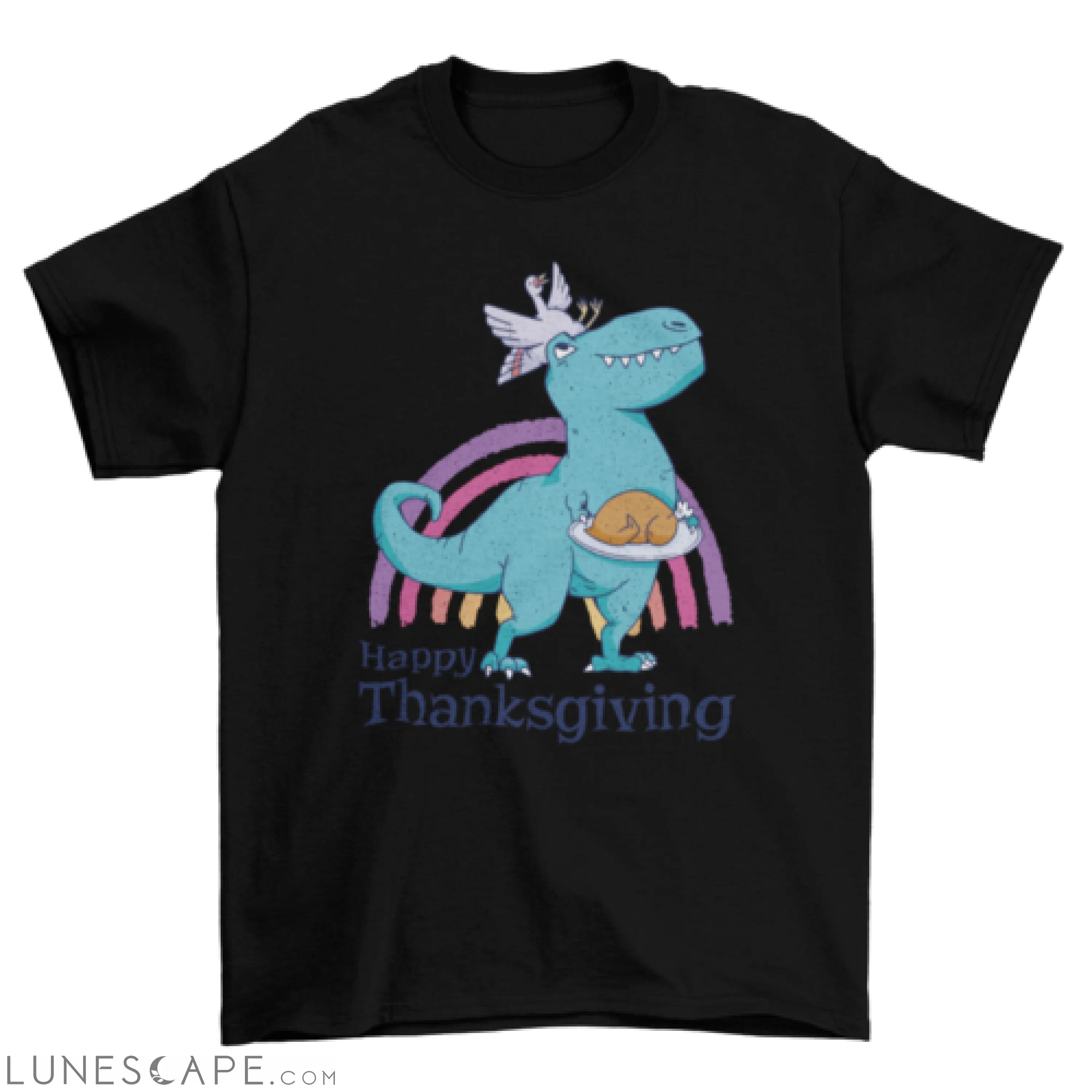 Dinosaur and turkey thanksgiving t-shirt LUNESCAPE