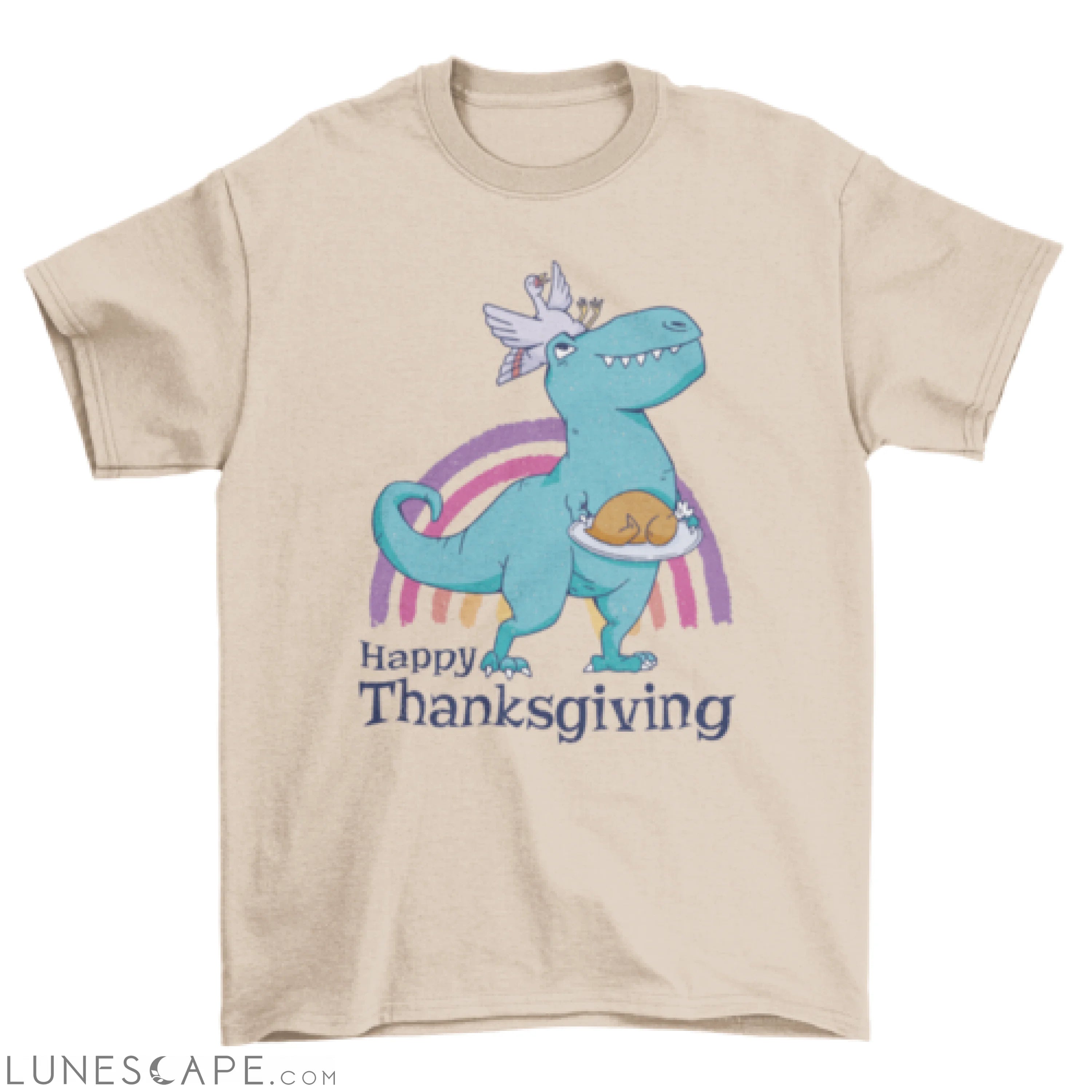 Dinosaur and turkey thanksgiving t-shirt LUNESCAPE