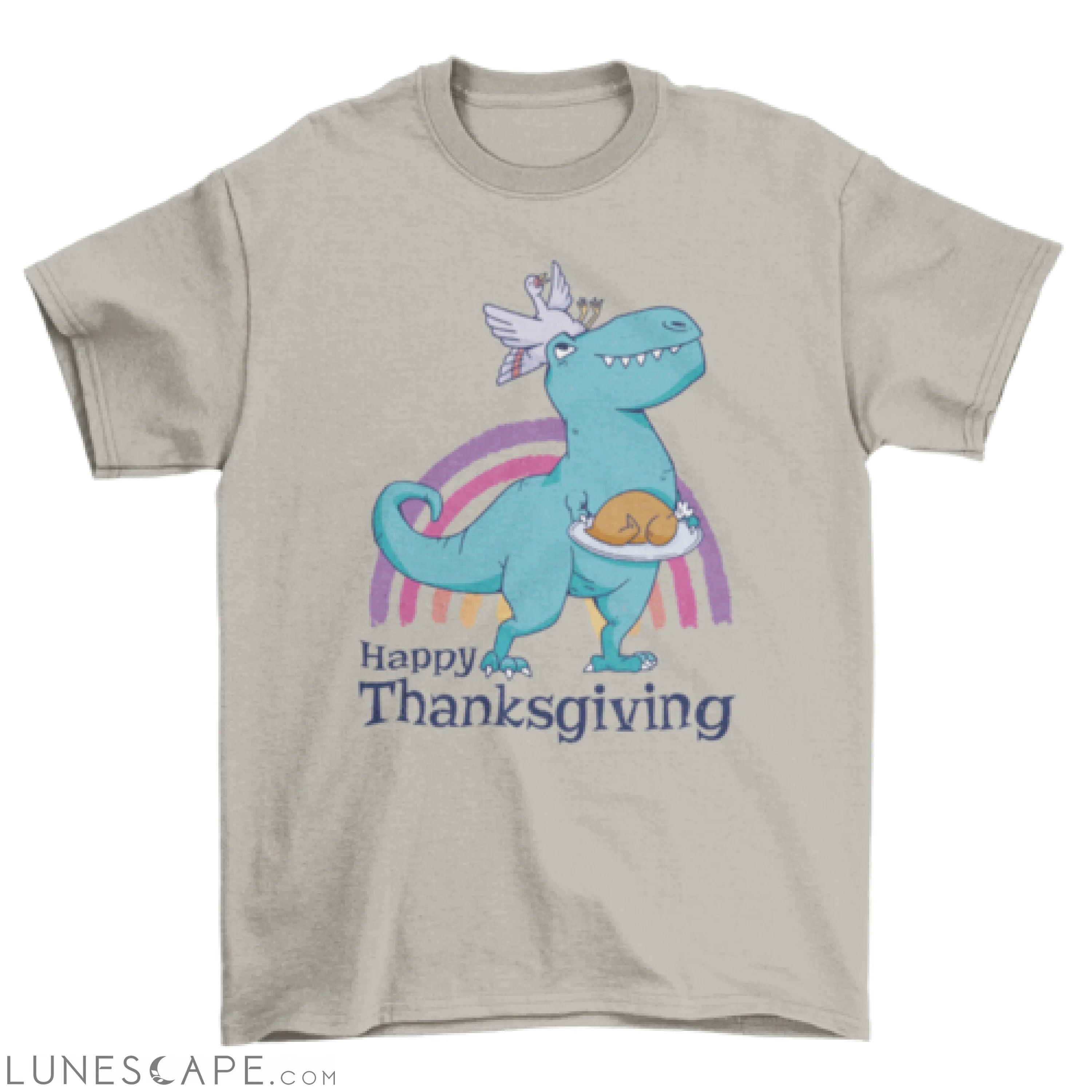 Dinosaur and turkey thanksgiving t-shirt LUNESCAPE