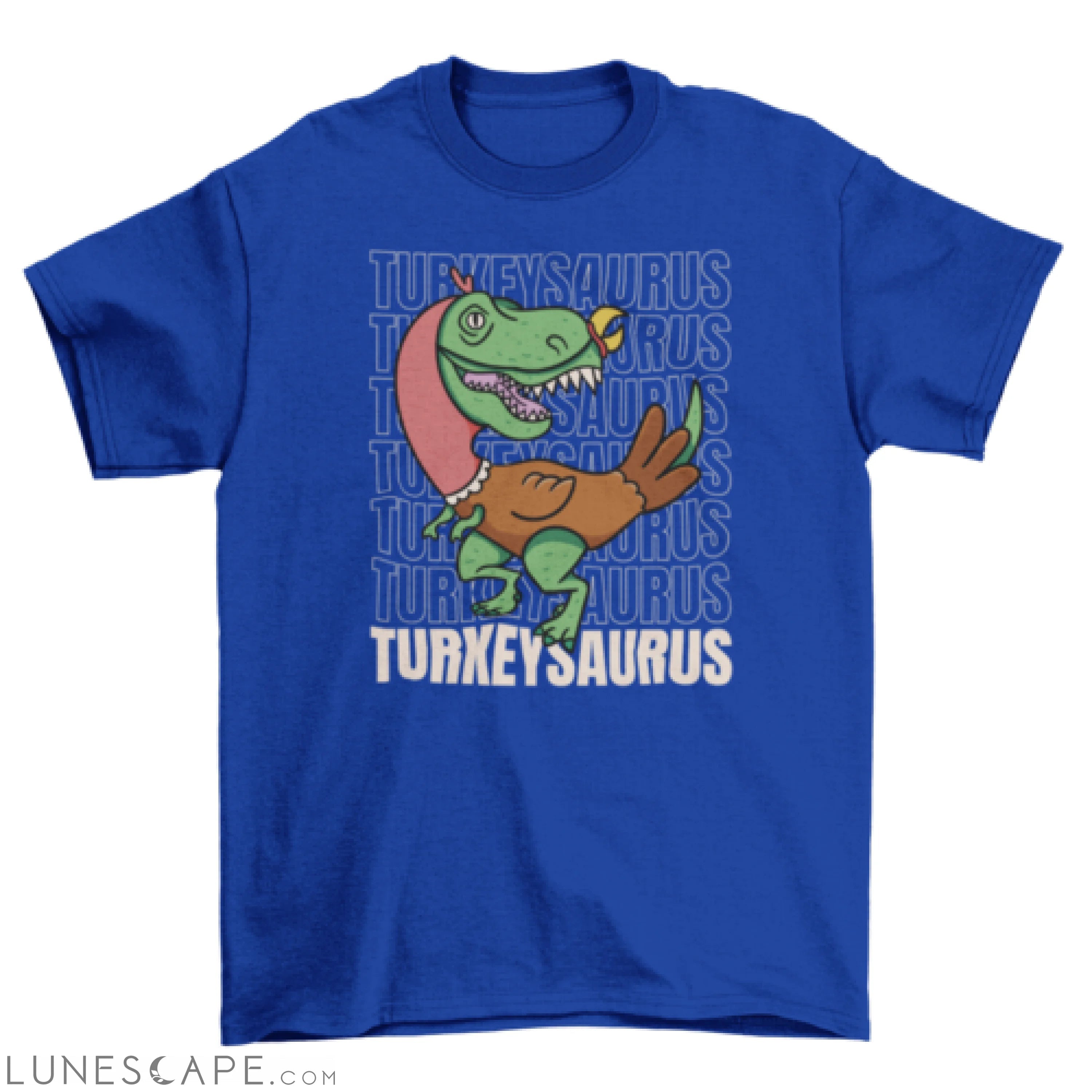 Dinosaur as turkey Thanksgiving t-shirt LUNESCAPE