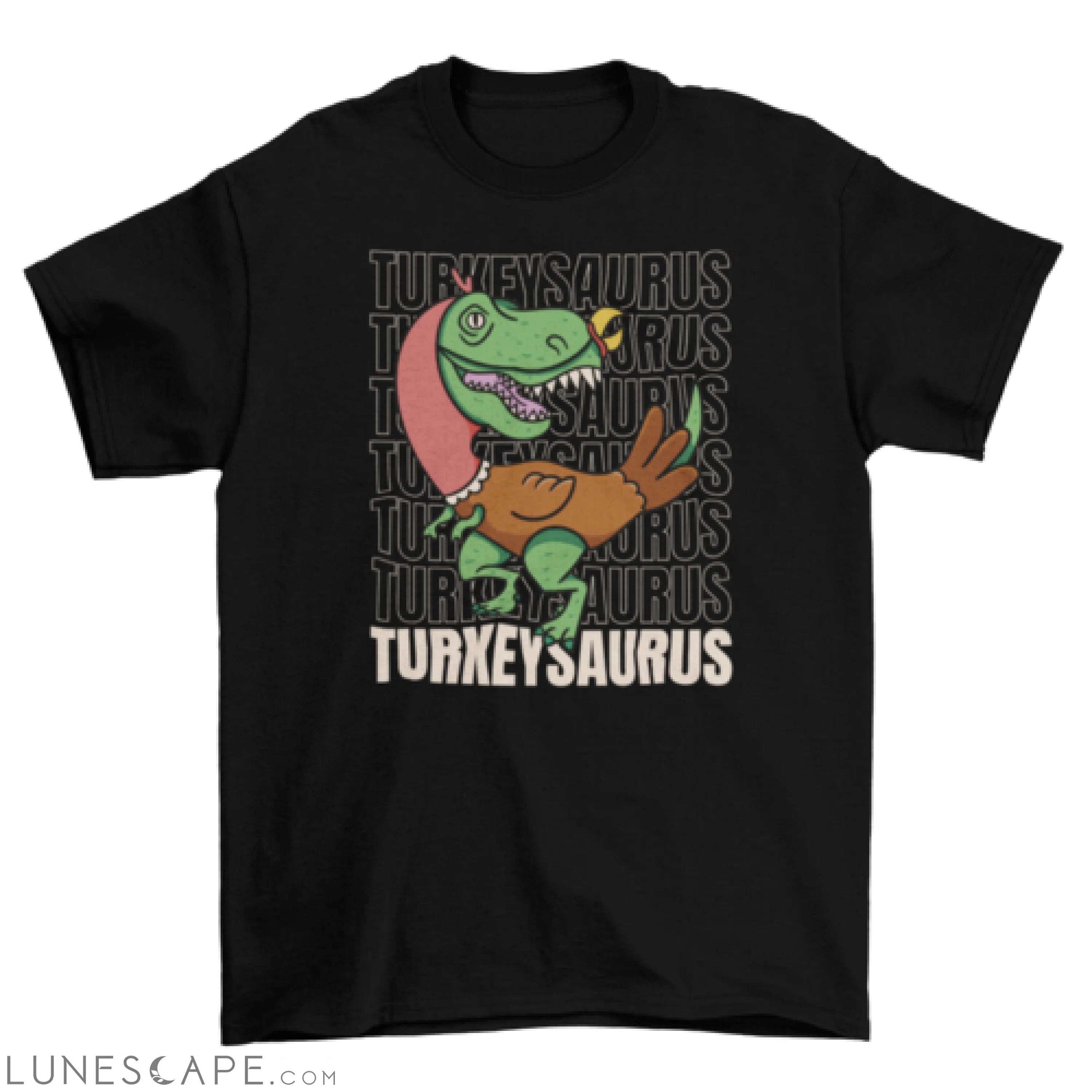 Dinosaur as turkey Thanksgiving t-shirt LUNESCAPE