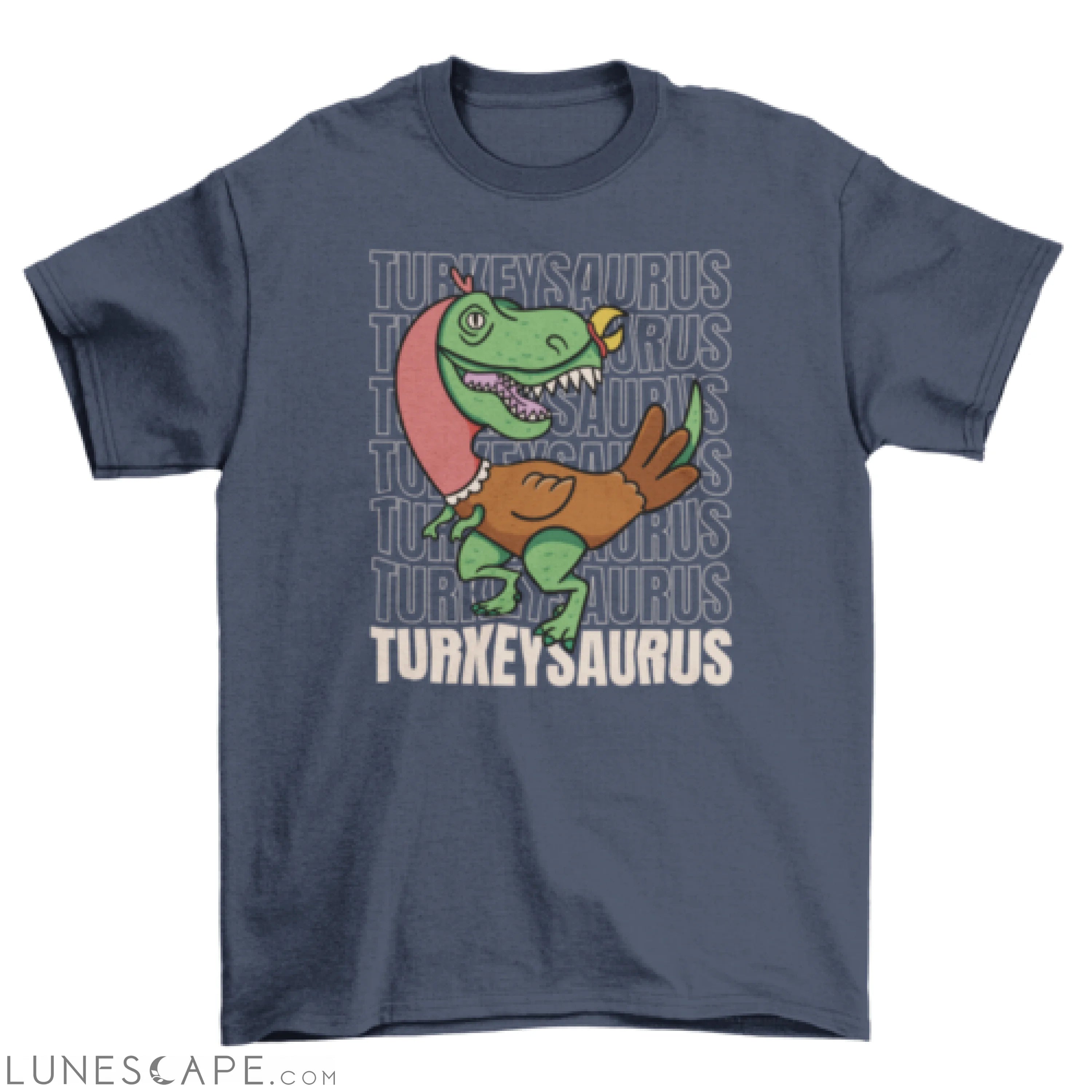 Dinosaur as turkey Thanksgiving t-shirt LUNESCAPE