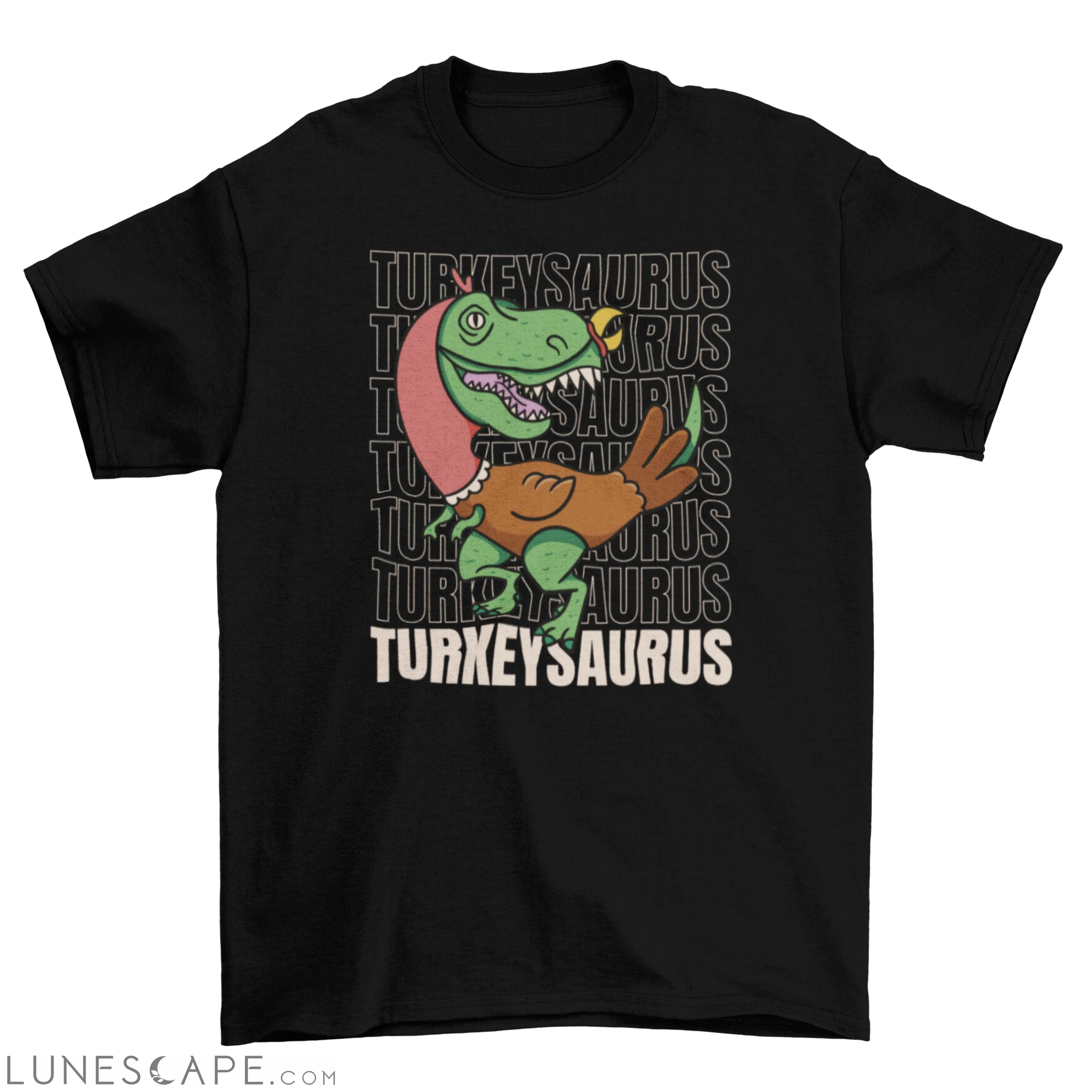 Dinosaur as turkey Thanksgiving t-shirt LUNESCAPE
