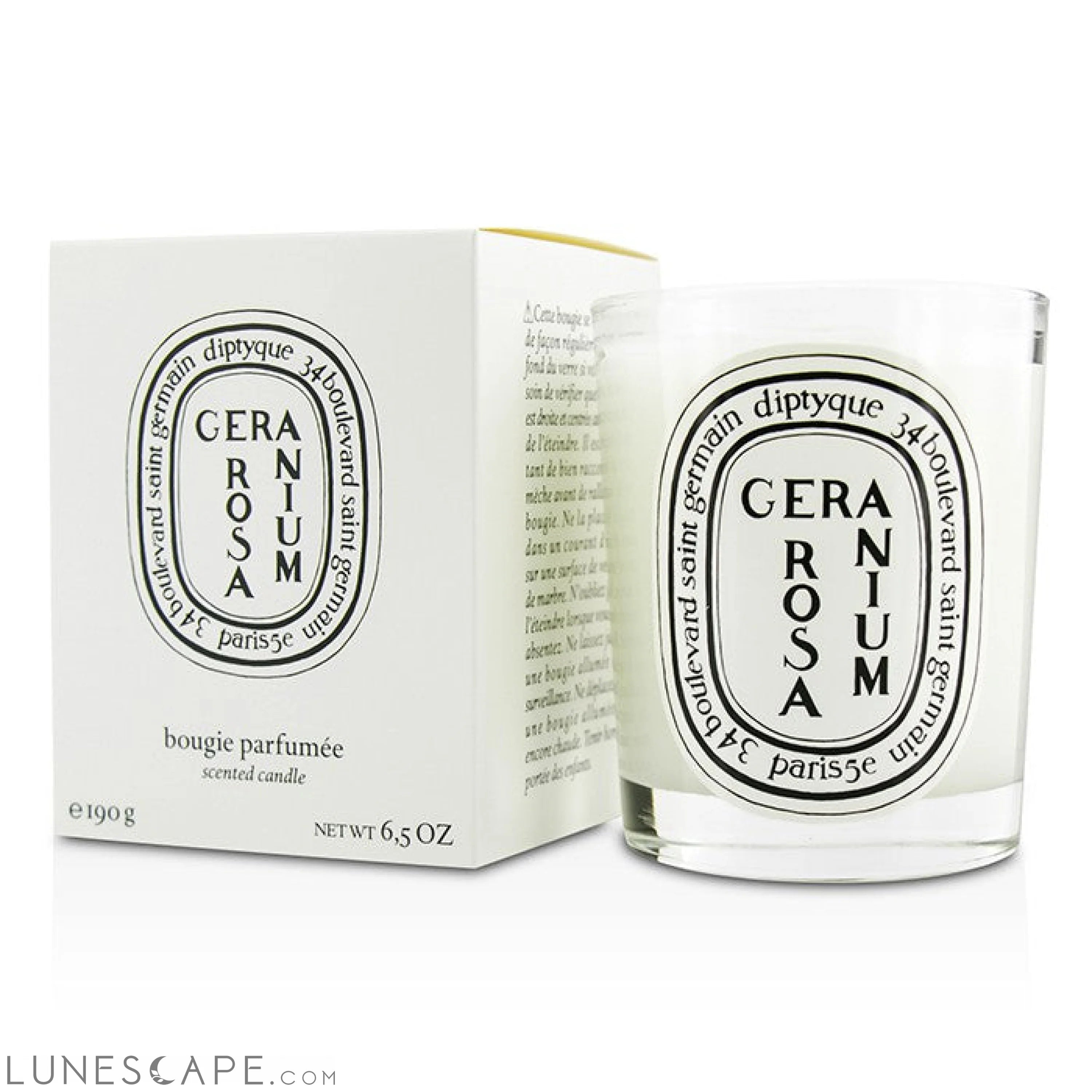 DIPTYQUE - Scented Candle - Geranium Rosa (Rose Geranium) LUNESCAPE