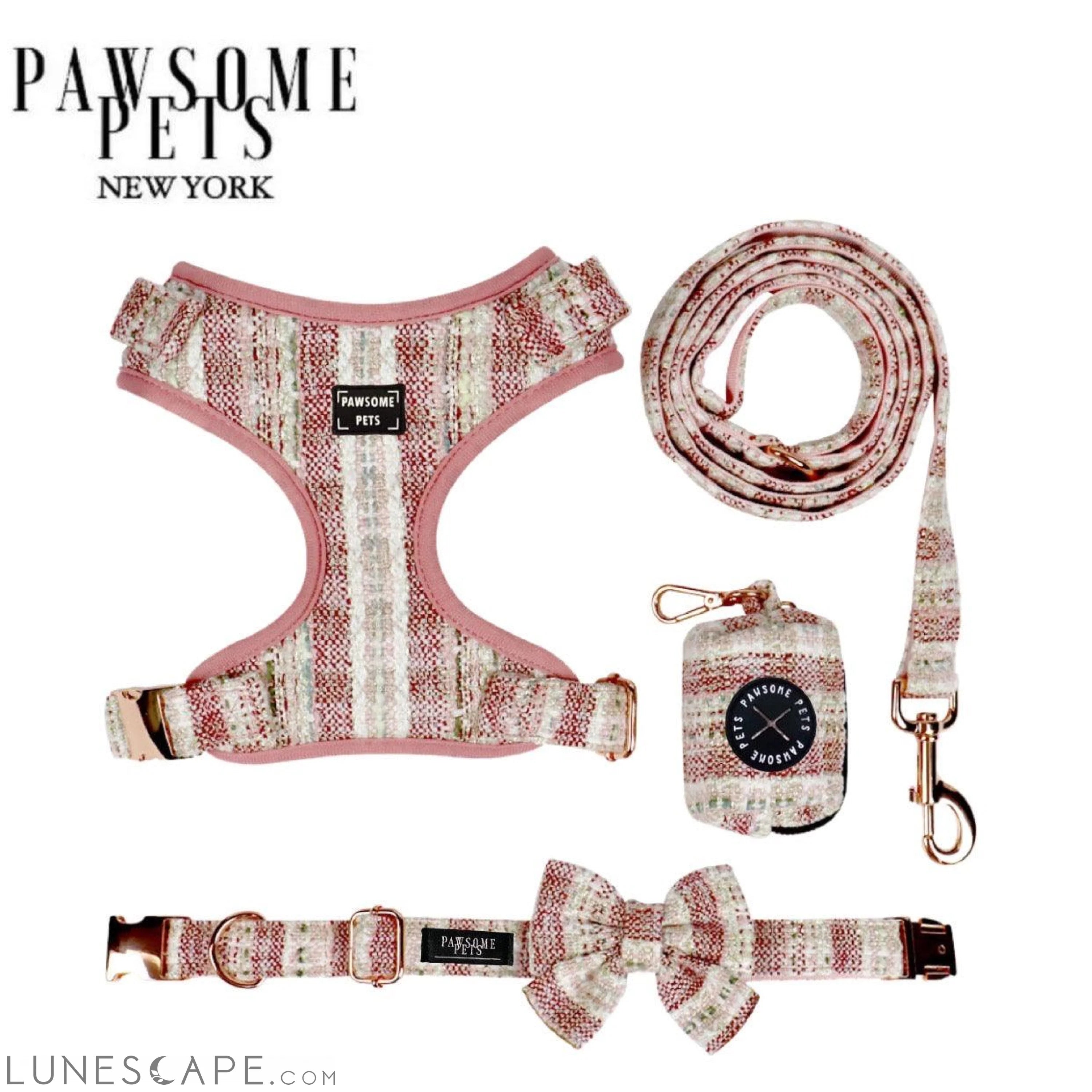 Dog Harness, Leash & Bandana Bundle - French Vermilion LUNESCAPE