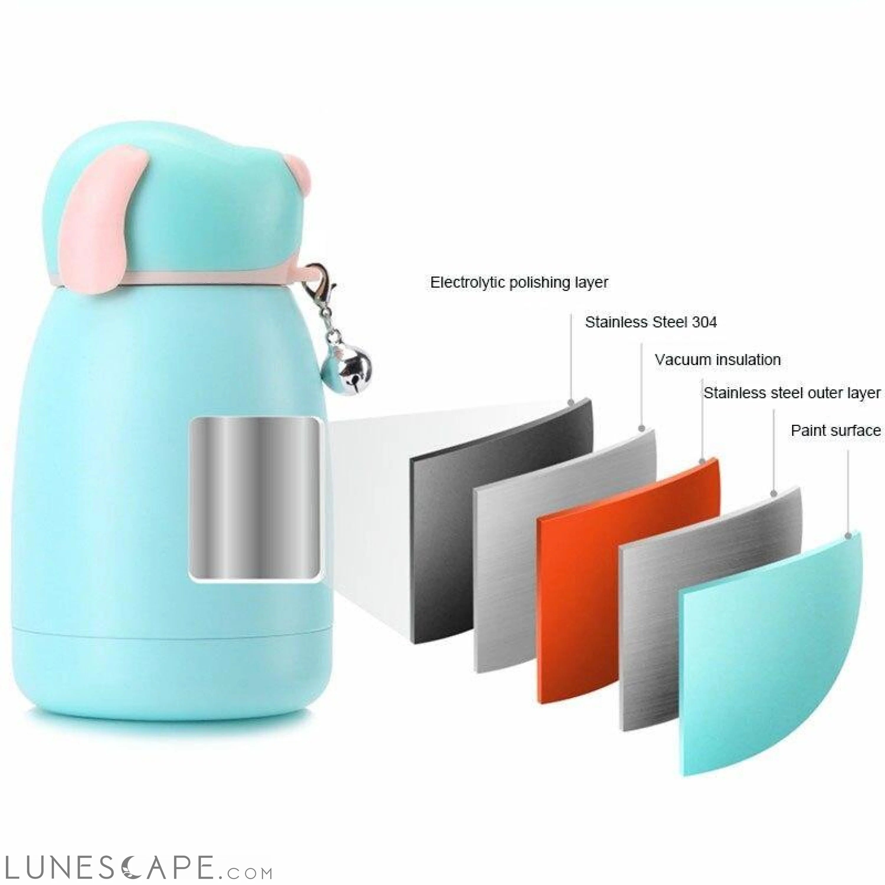 Doggo Insulated Travel Thermos - Pink LUNESCAPE