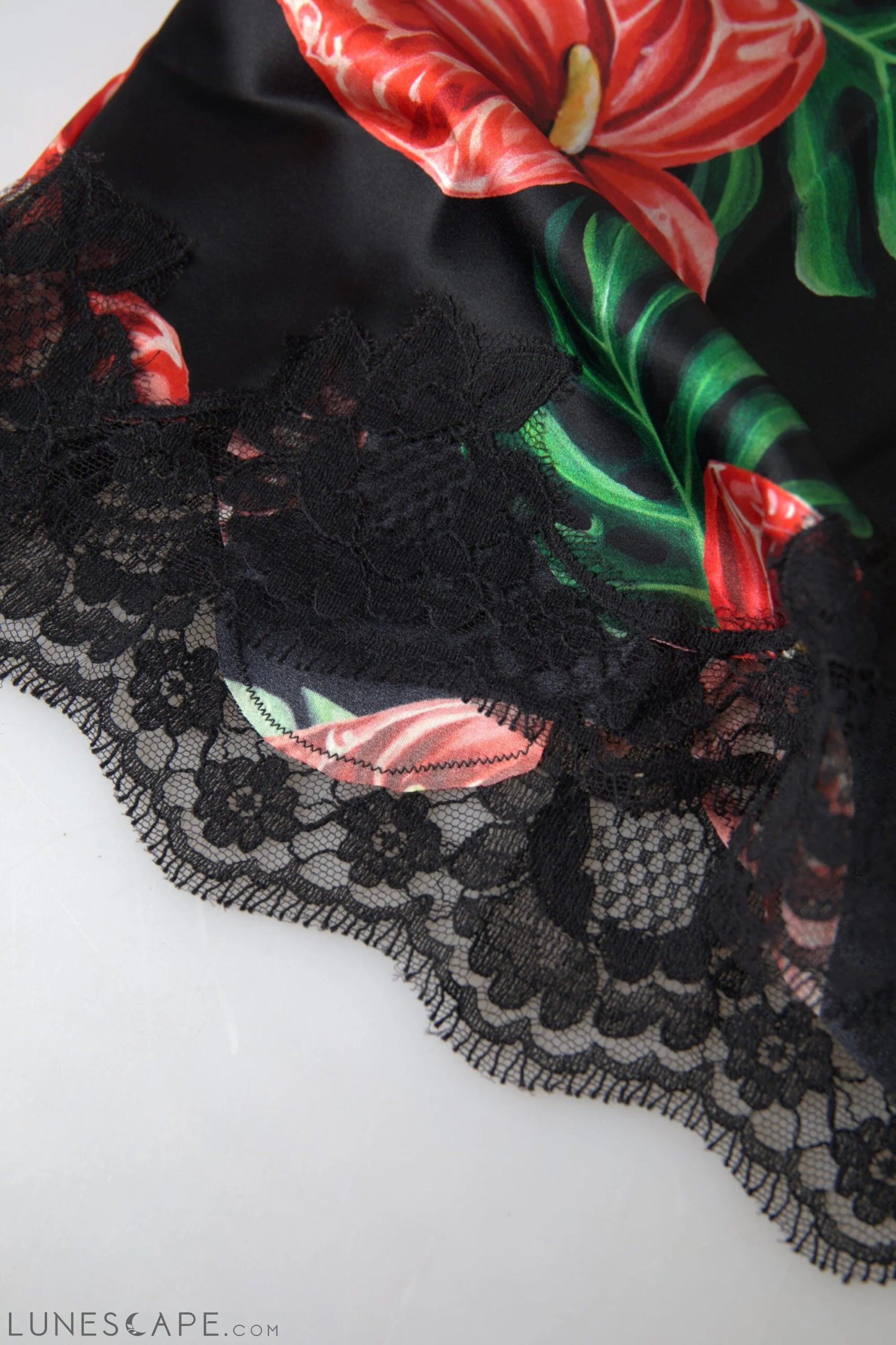 Dolce & Gabbana Anthurium Print Silk Camisole Top LUNESCAPE