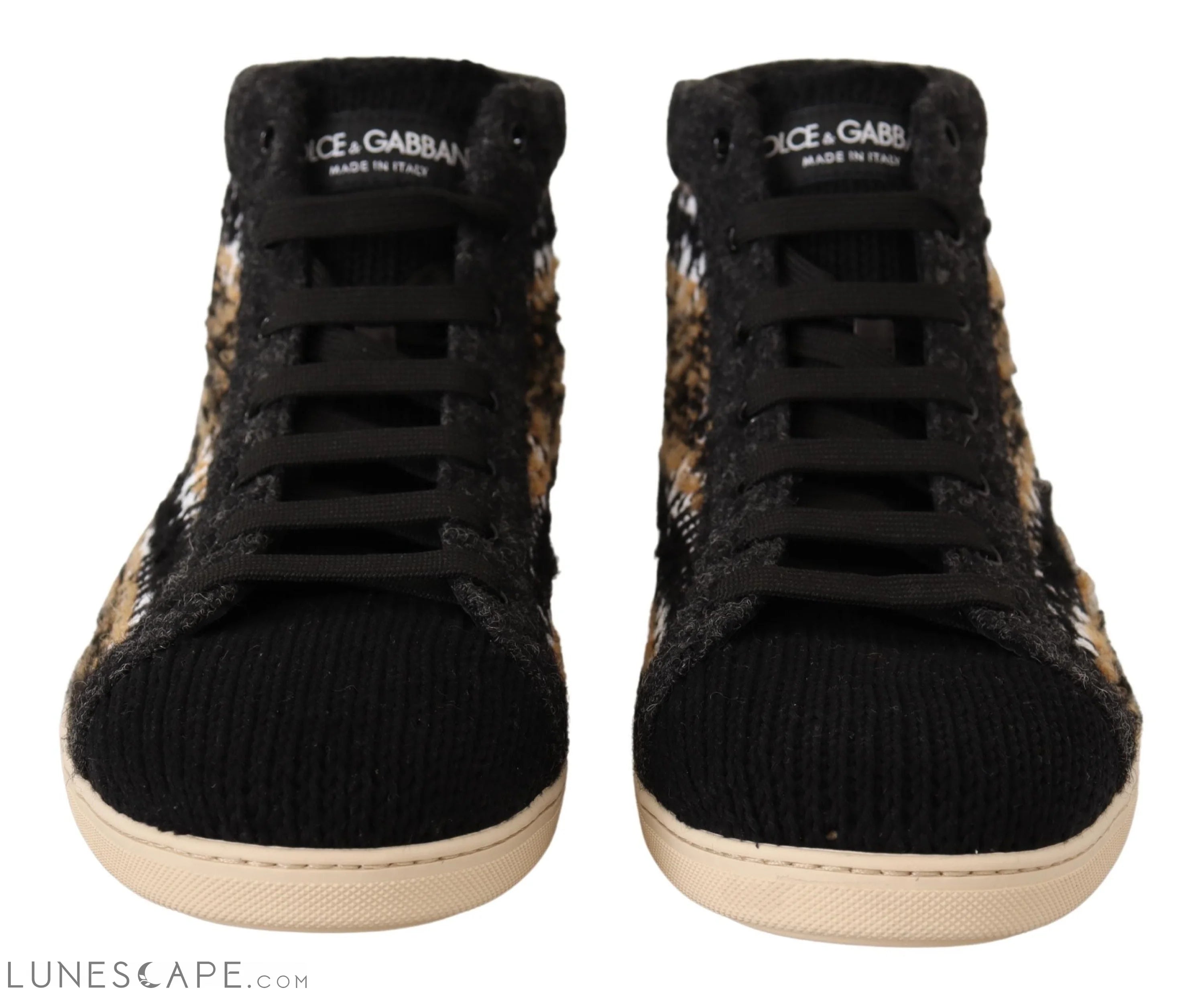 Dolce & Gabbana Beige High Top Fashion Sneakers LUNESCAPE