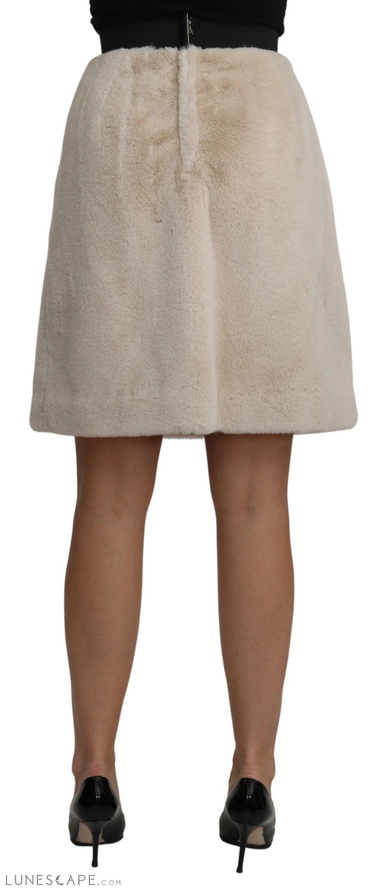 Dolce & Gabbana Beige High Waist A-Line Mini Skirt LUNESCAPE