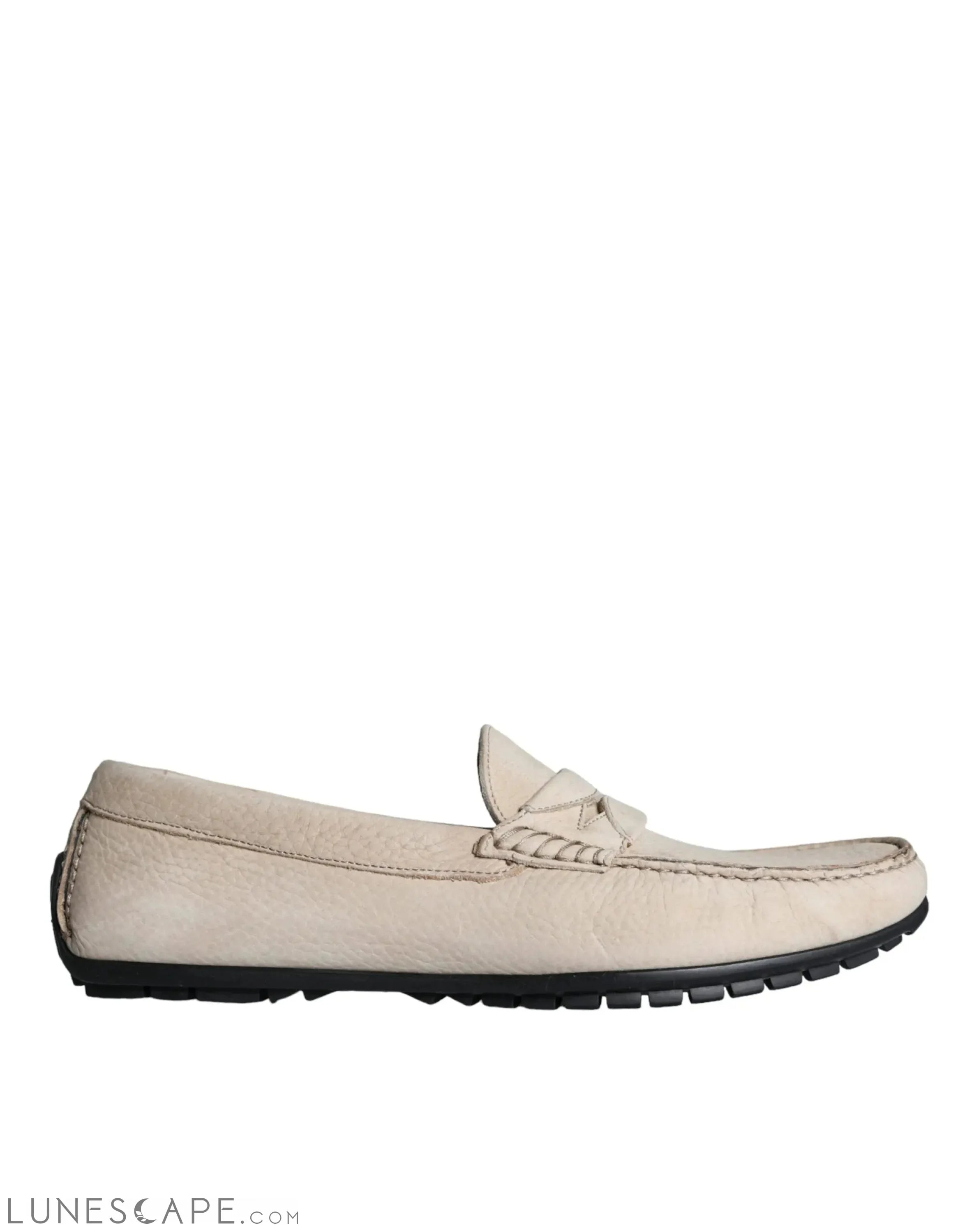 Dolce & Gabbana Beige Leather Slip Mocassin Loafers Men Shoes LUNESCAPE