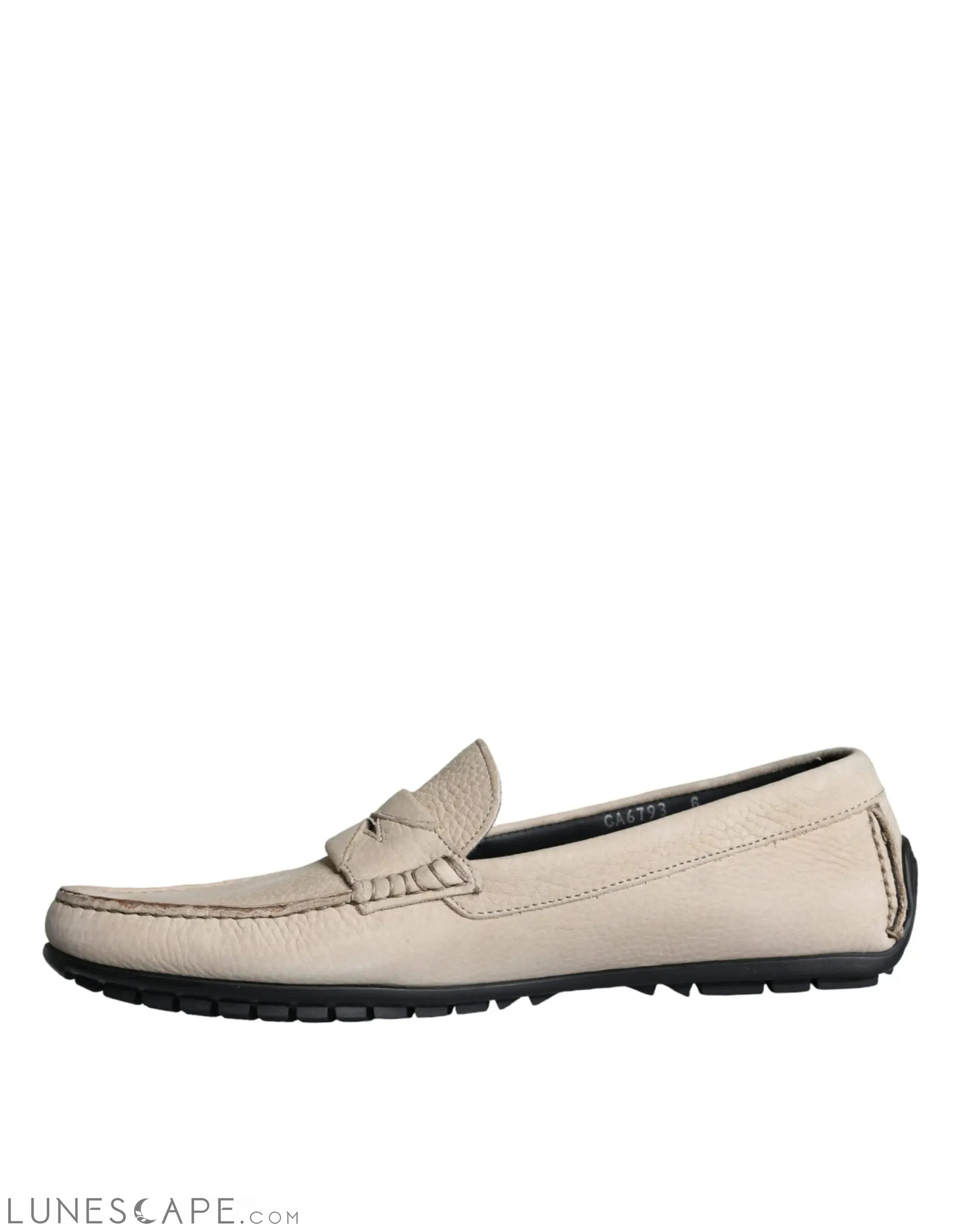 Dolce & Gabbana Beige Leather Slip Mocassin Loafers Men Shoes LUNESCAPE