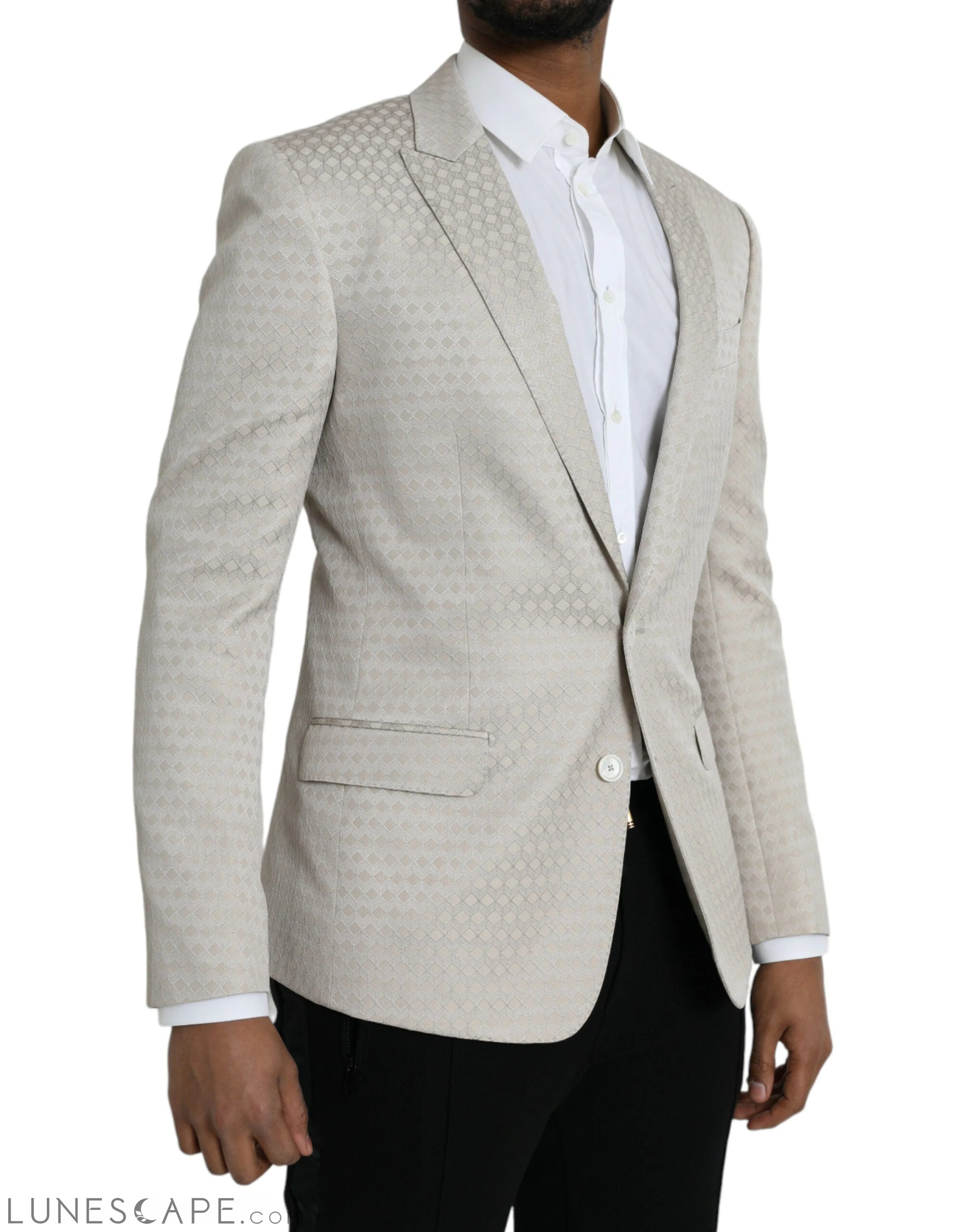 Dolce & Gabbana Beige MARTINI Single Breasted Coat Blazer LUNESCAPE