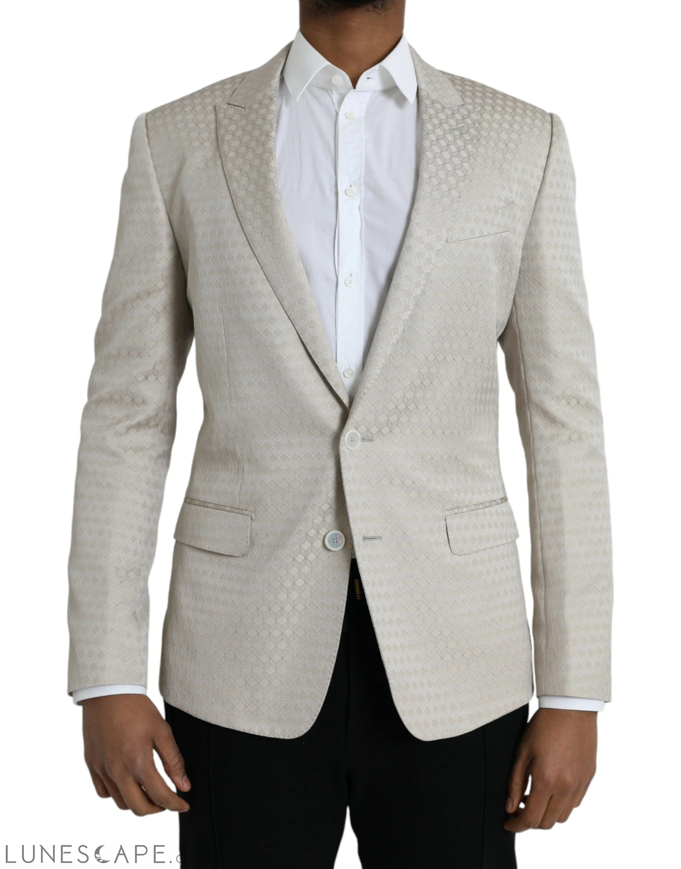 Dolce & Gabbana Beige MARTINI Single Breasted Coat Blazer LUNESCAPE