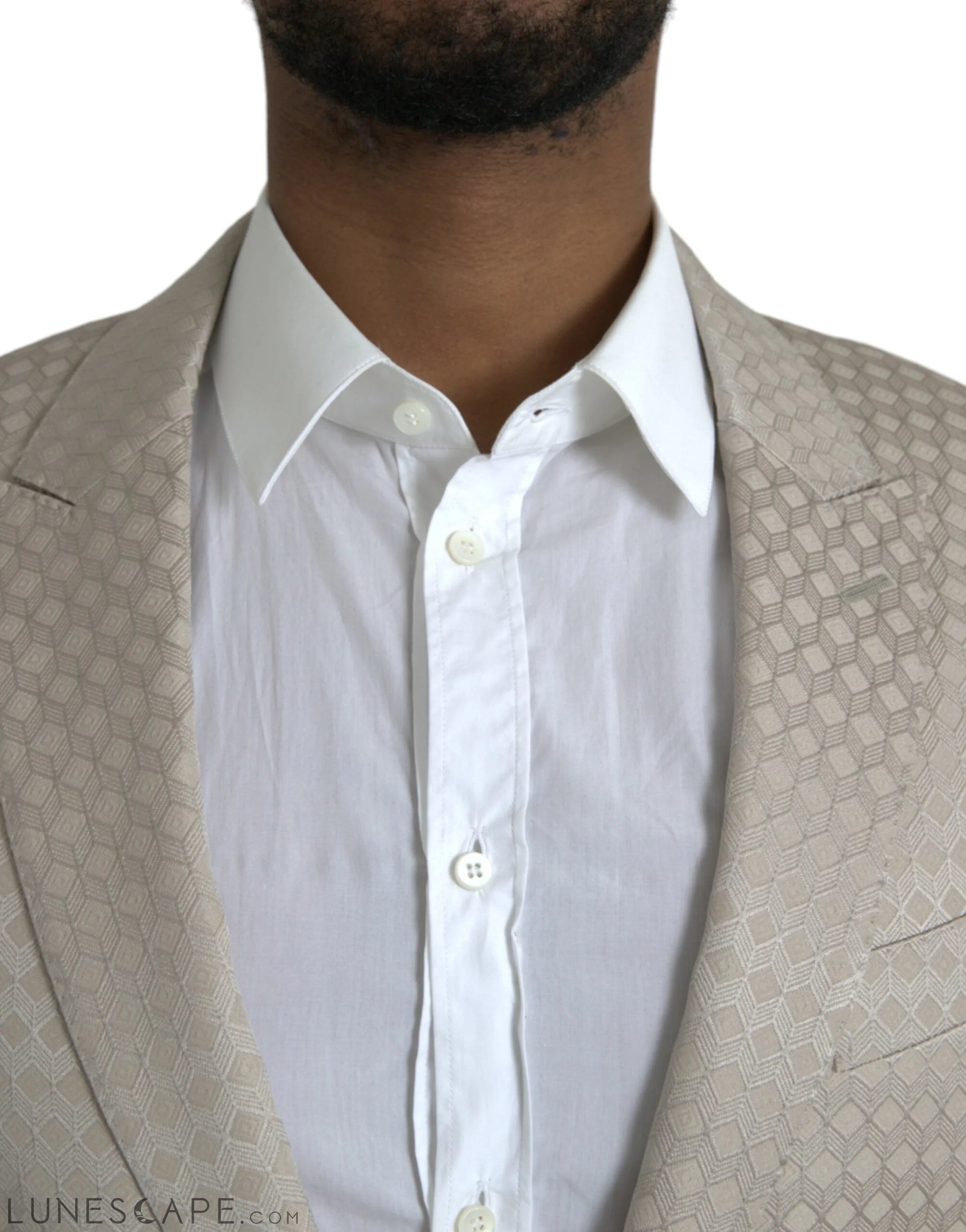 Dolce & Gabbana Beige MARTINI Single Breasted Coat Blazer LUNESCAPE