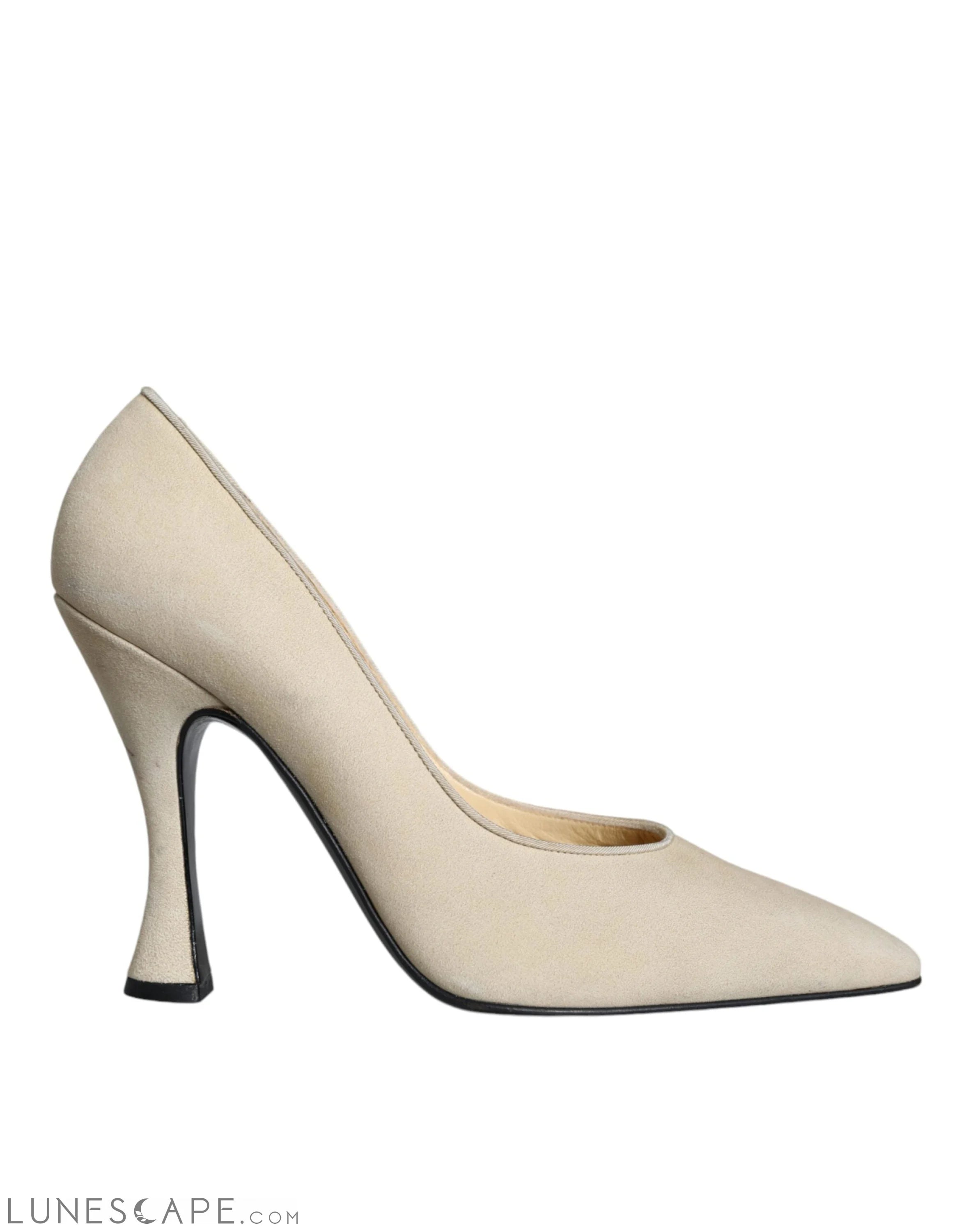 Dolce & Gabbana Beige Suede Leather High-Heel Pump LUNESCAPE