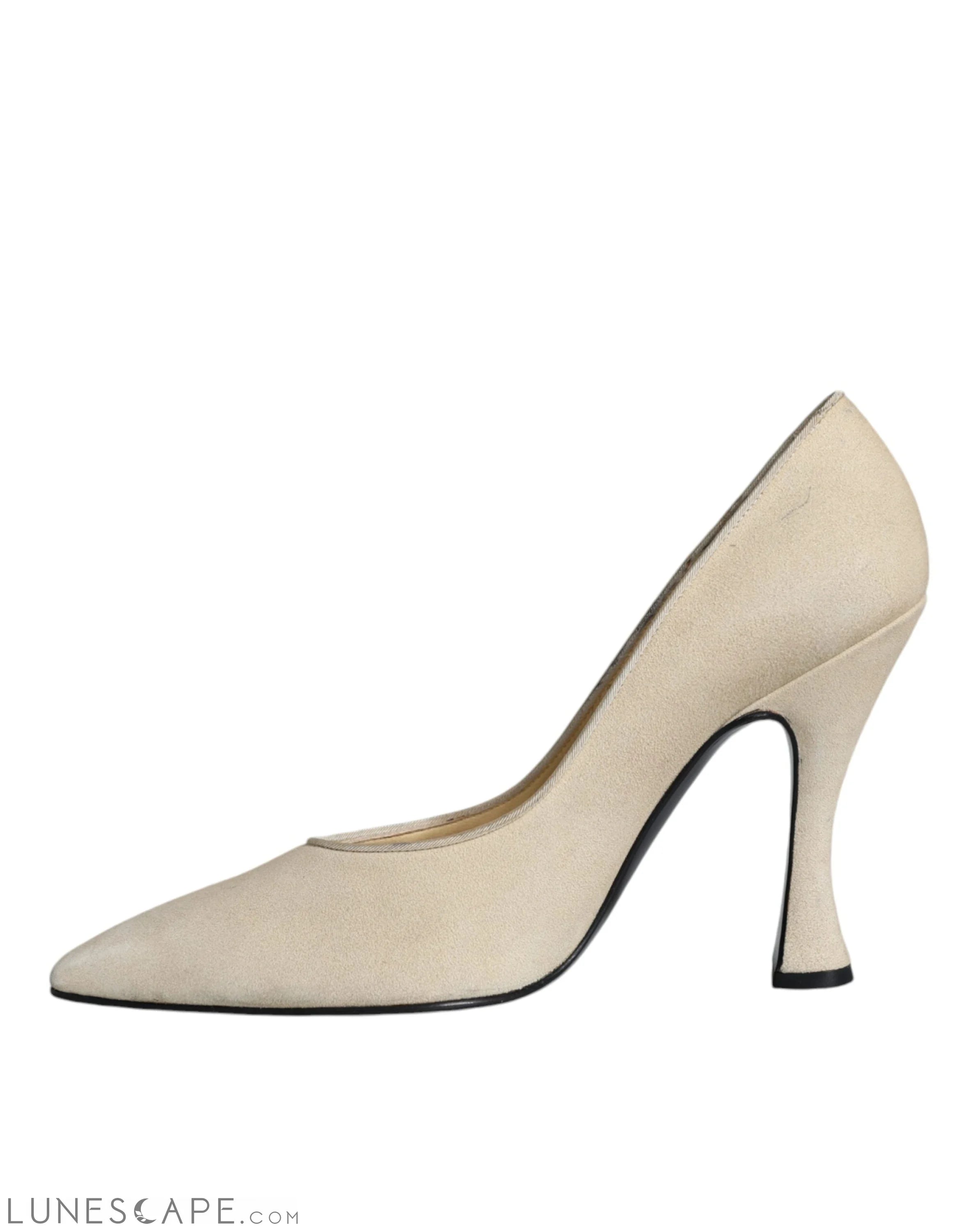 Dolce & Gabbana Beige Suede Leather High-Heel Pump LUNESCAPE