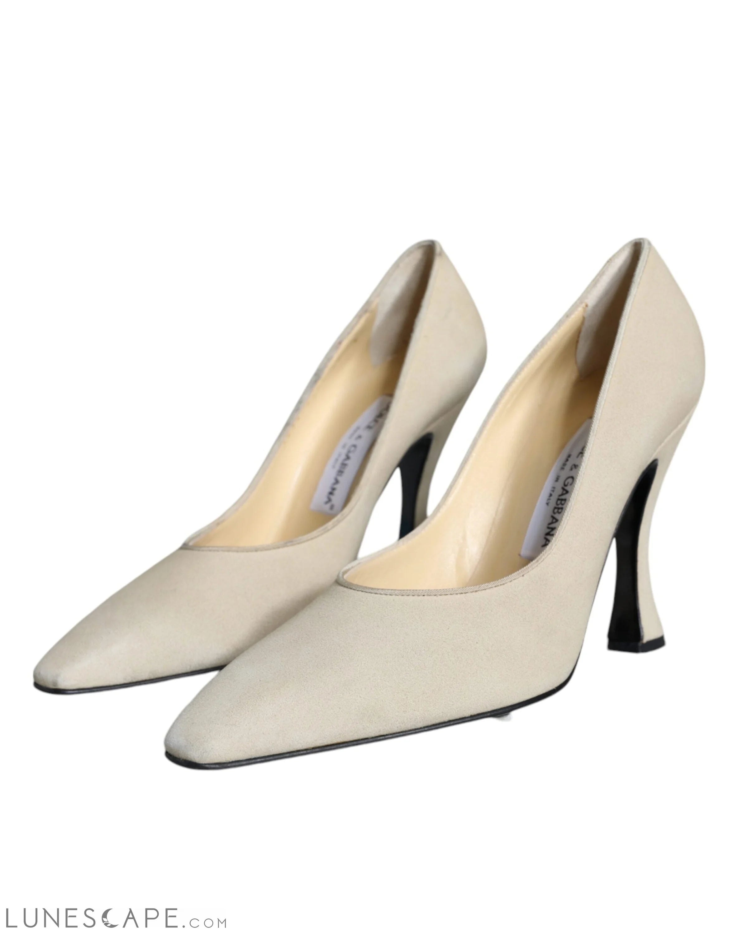 Dolce & Gabbana Beige Suede Leather High-Heel Pump LUNESCAPE