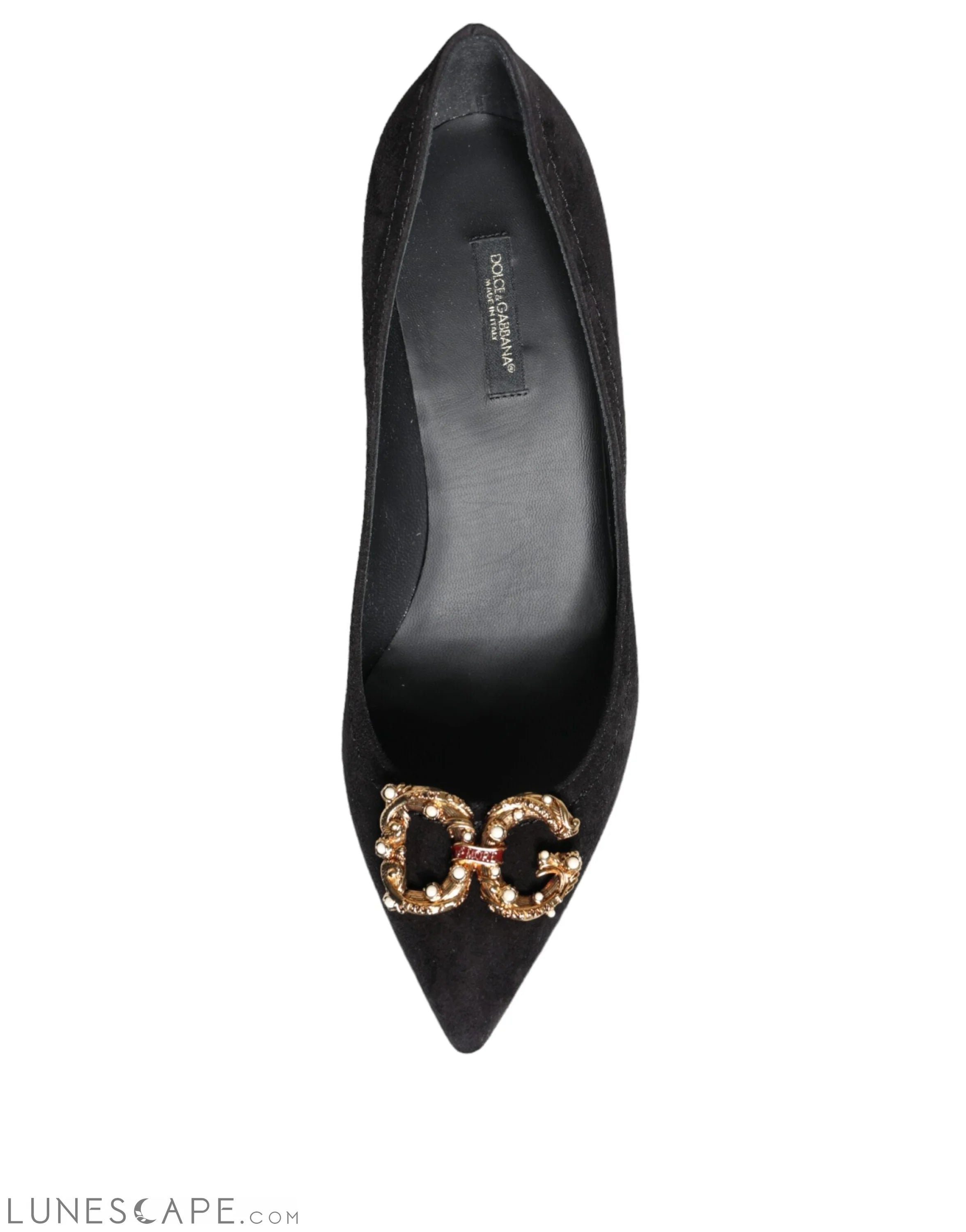 Dolce & Gabbana Black Amore Suede Bellucci Heels Pumps Shoes LUNESCAPE