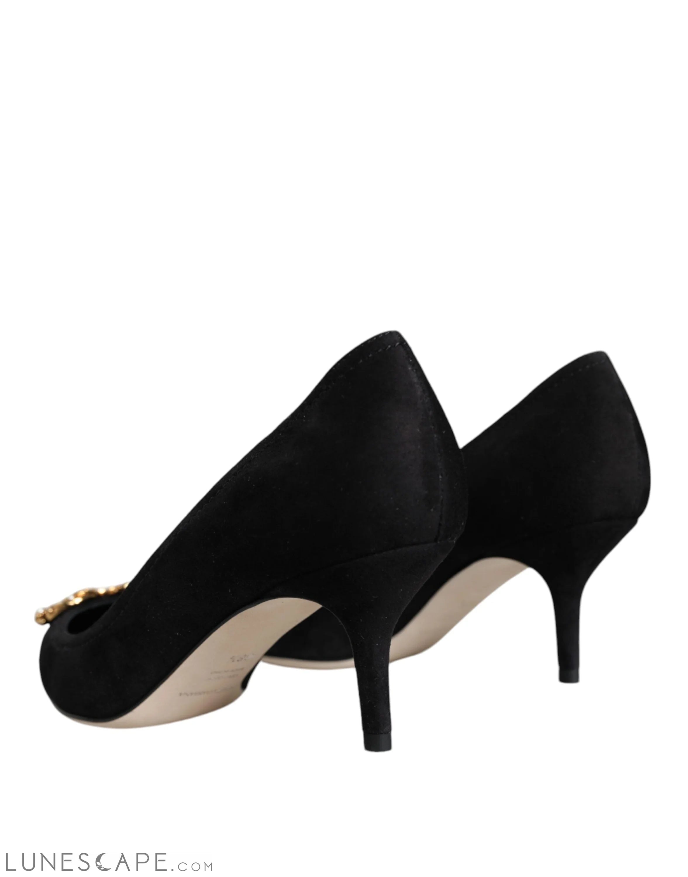 Dolce & Gabbana Black Amore Suede Bellucci Heels Pumps Shoes LUNESCAPE