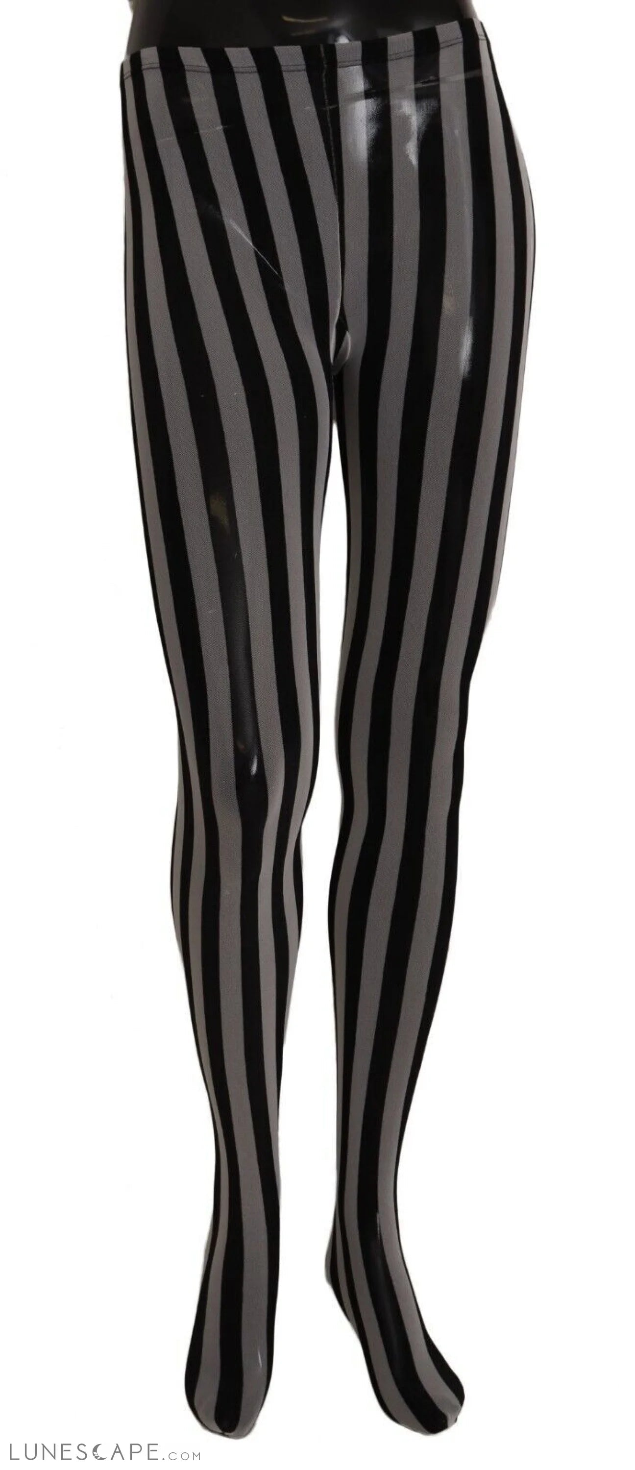 Dolce & Gabbana Black and White Striped Luxury Tights LUNESCAPE