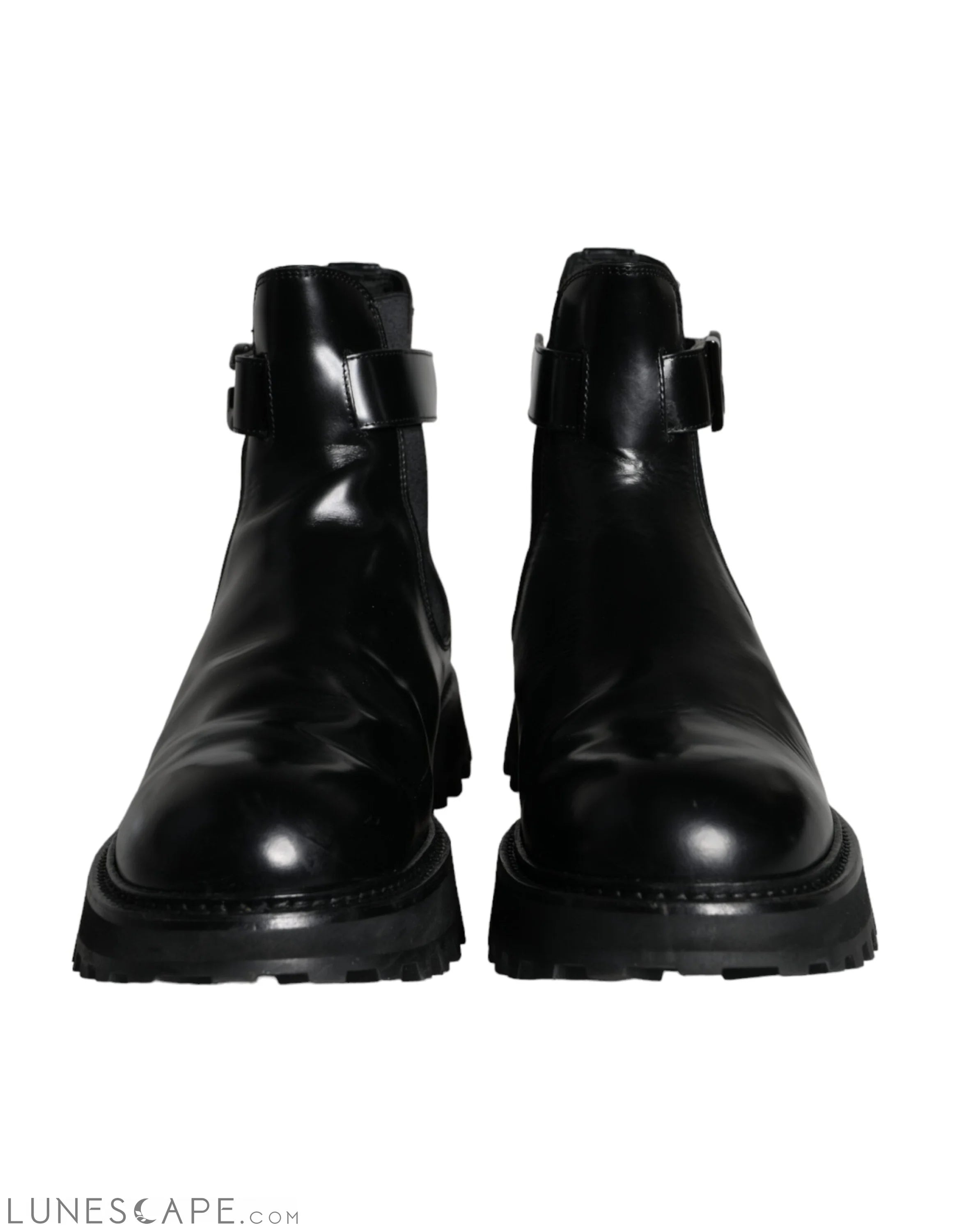 Dolce & Gabbana Black Belted DG Logo Men Chelsea Boots LUNESCAPE