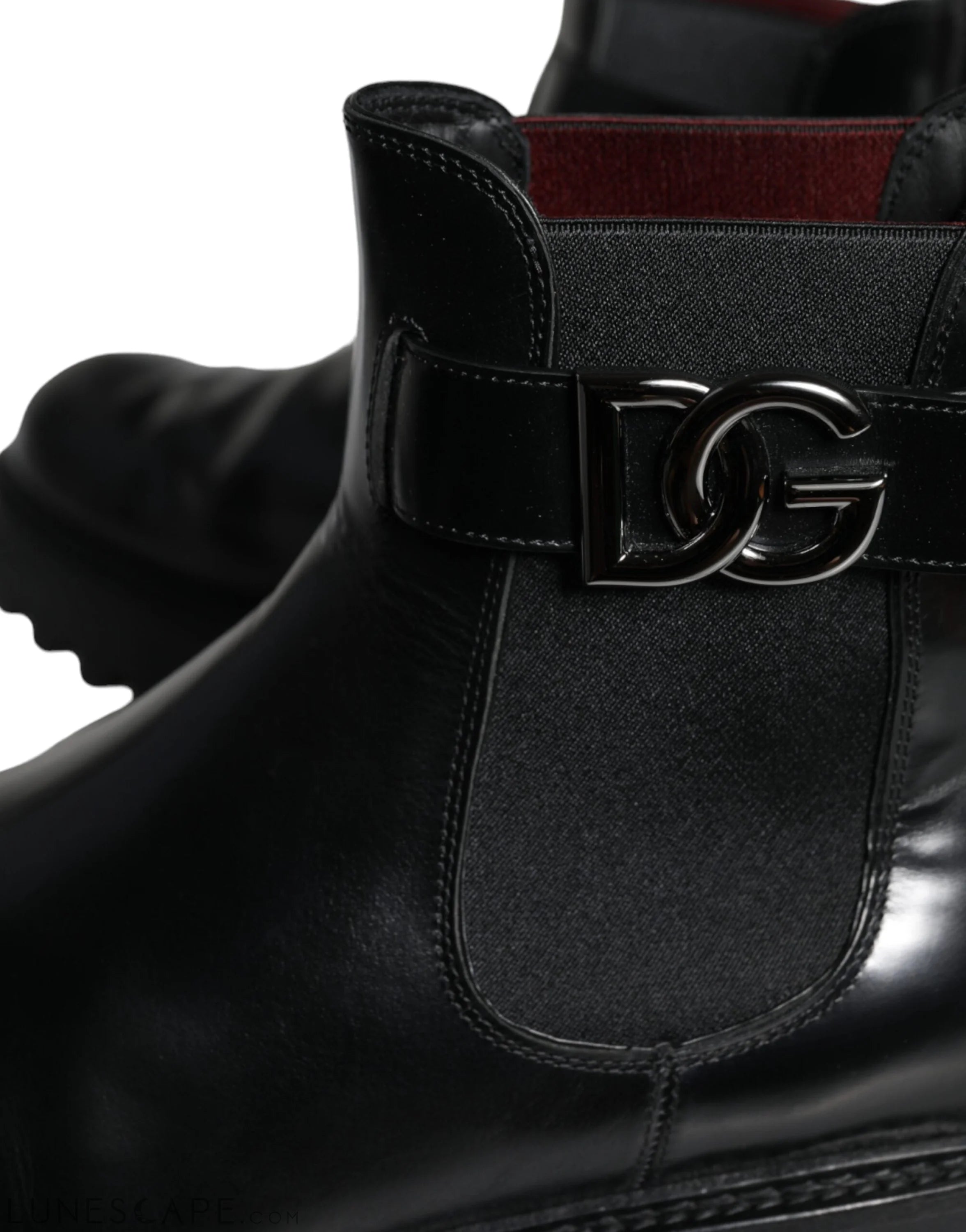 Dolce & Gabbana Black Belted DG Logo Men Chelsea Boots LUNESCAPE