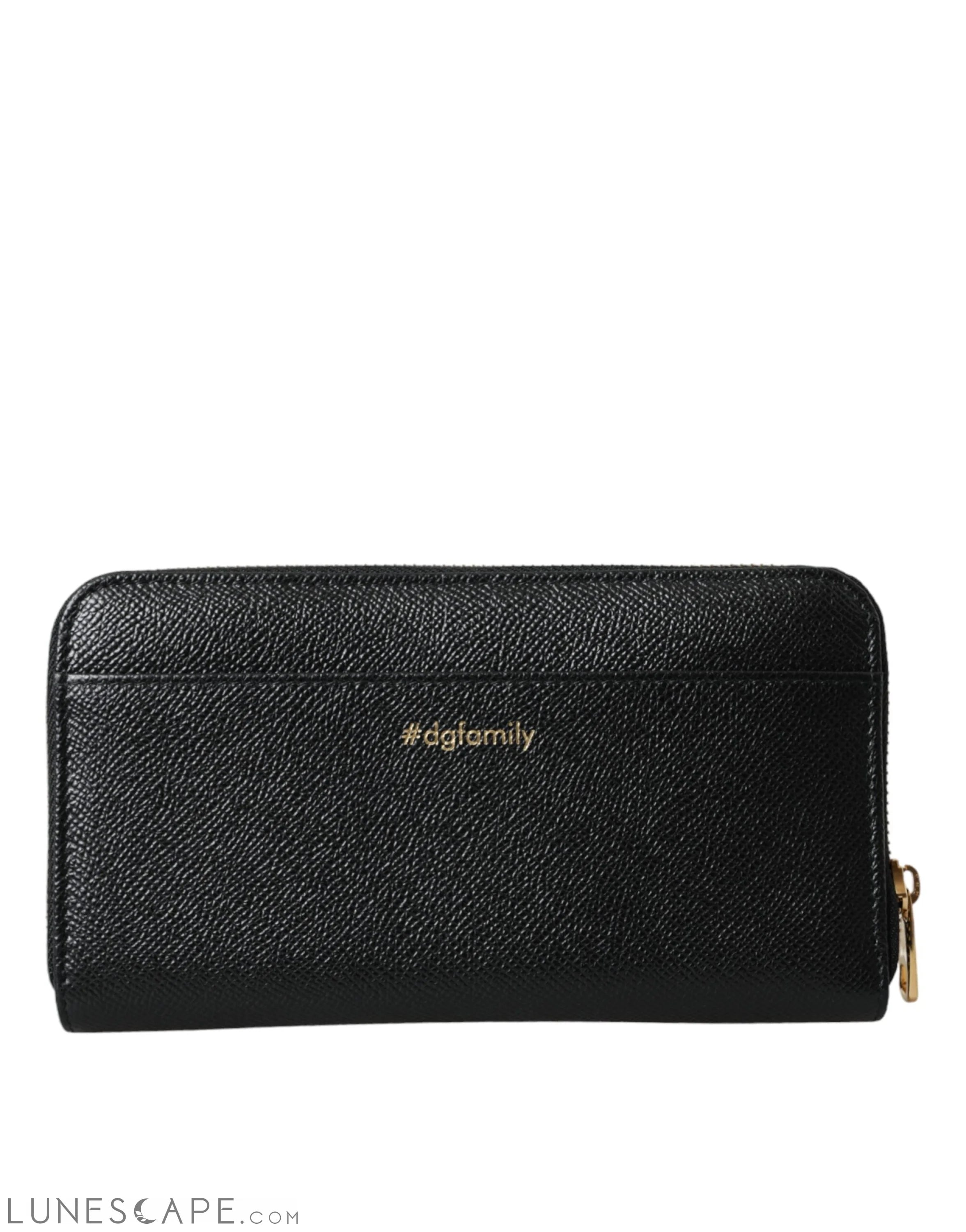 Dolce & Gabbana Black Blue Leather #DGFAMILY Zipper Continental Men Wallet LUNESCAPE