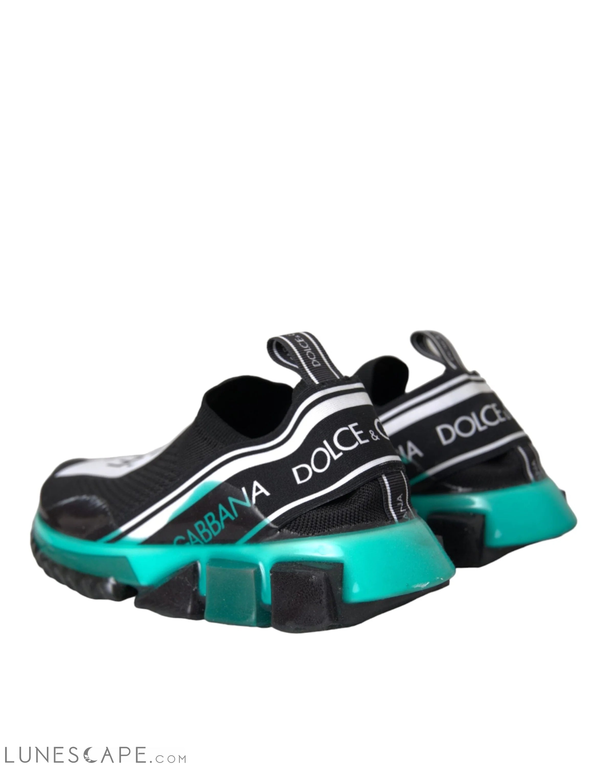 Dolce & Gabbana Black Blue Sorrento Slip On Sneakers Shoes LUNESCAPE