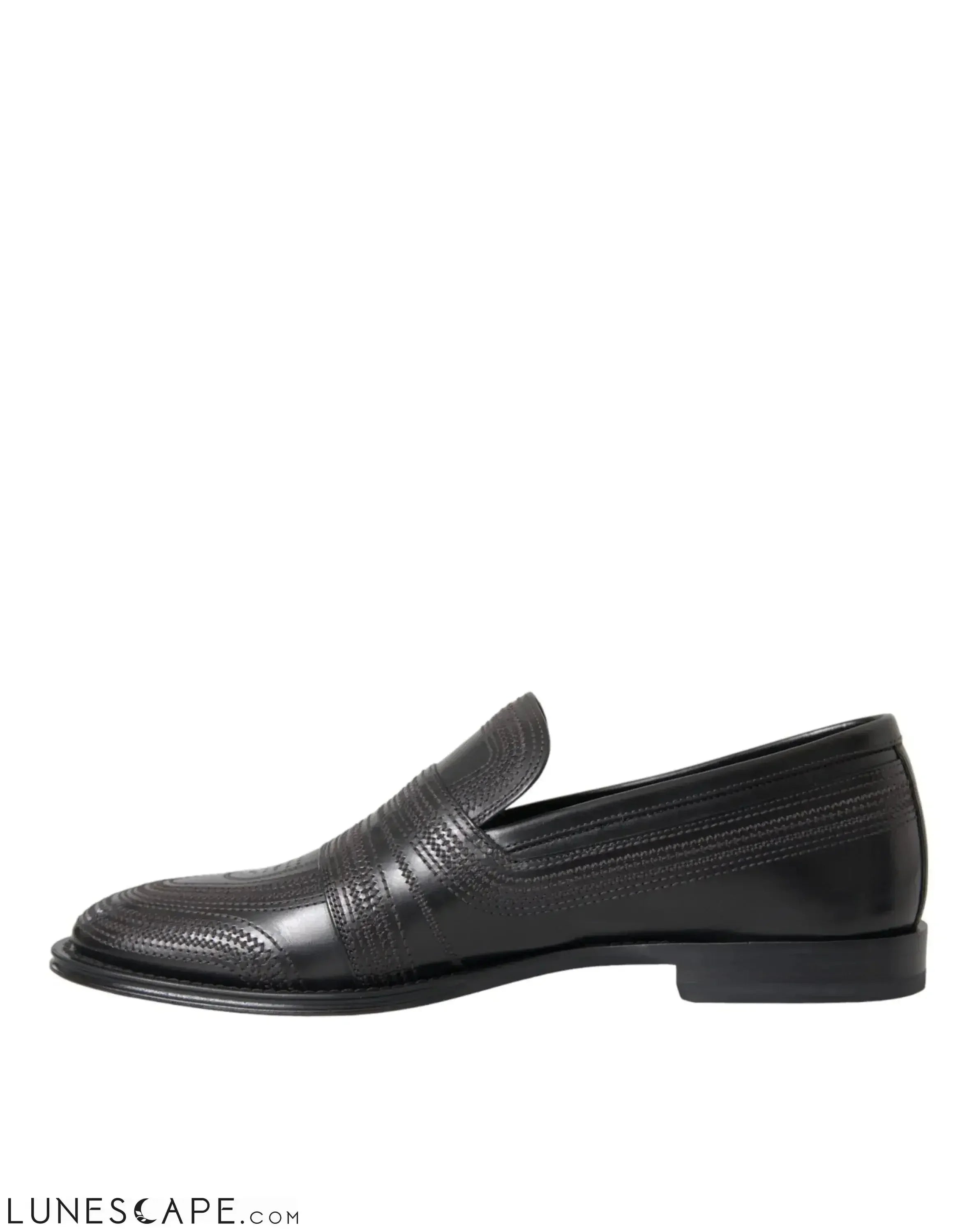 Dolce & Gabbana Black Brown Leather Loafer Men Dress Shoes LUNESCAPE