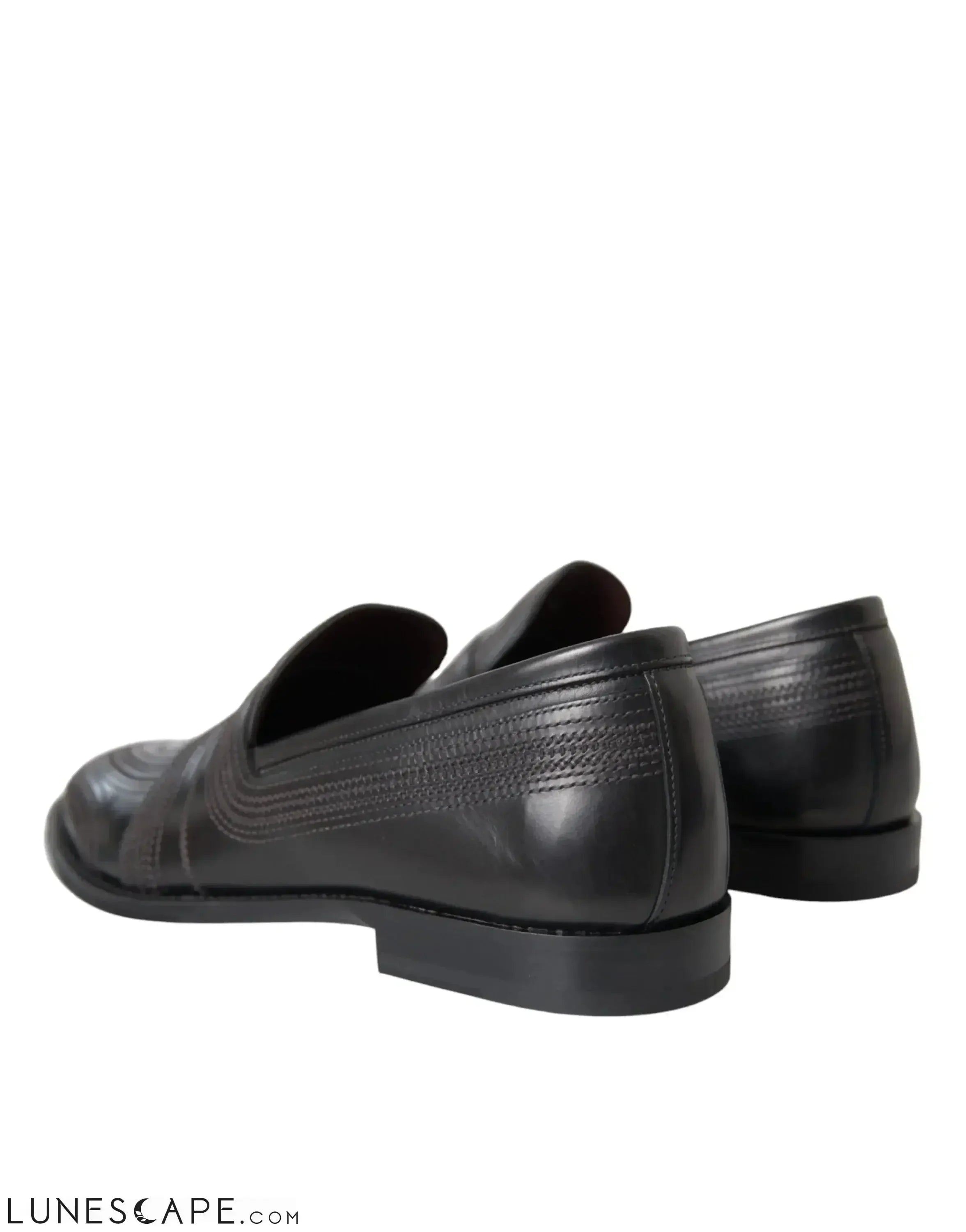 Dolce & Gabbana Black Brown Leather Loafer Men Dress Shoes LUNESCAPE