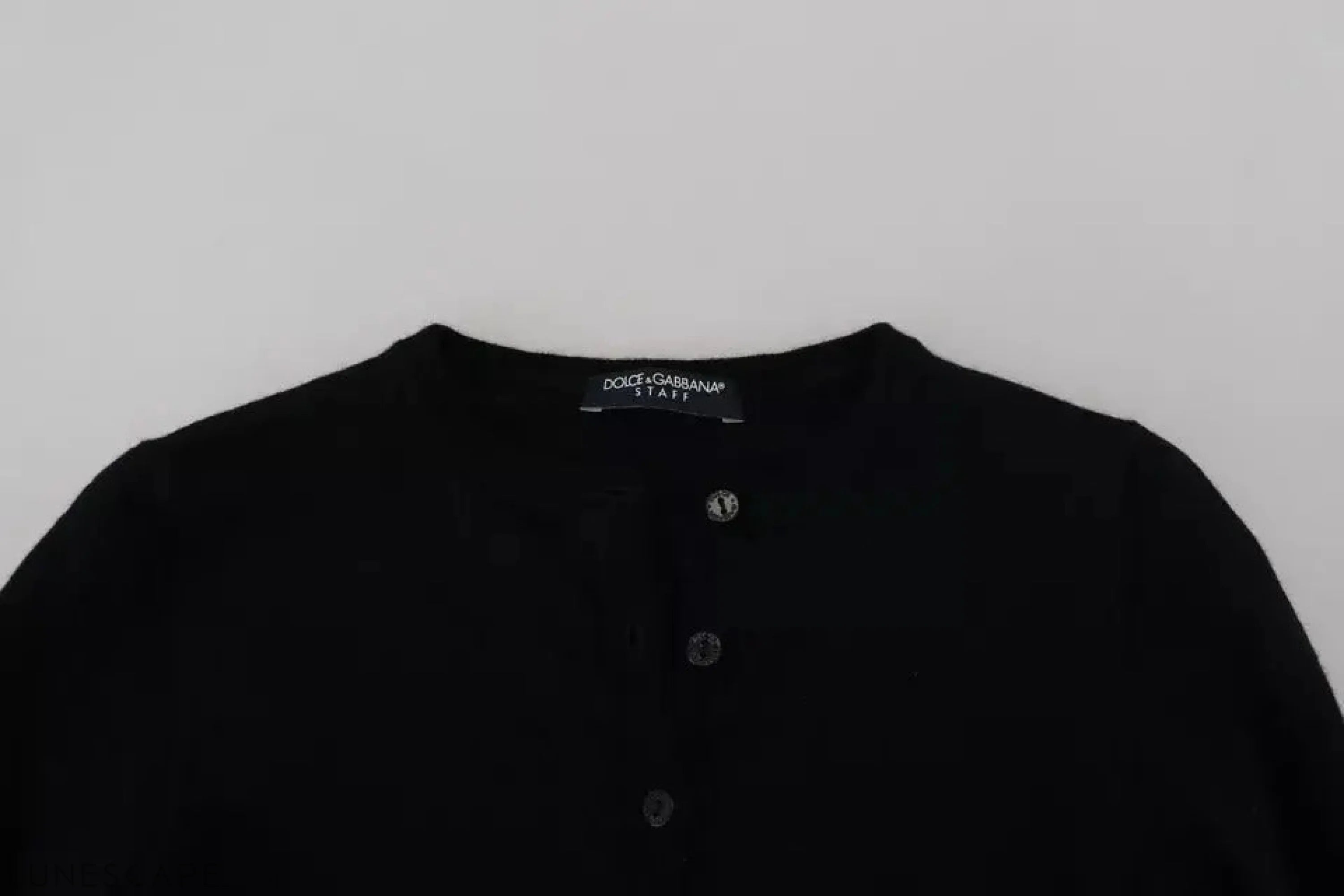 Dolce & Gabbana Black Button Down Slim Cardigan Wool Sweater LUNESCAPE