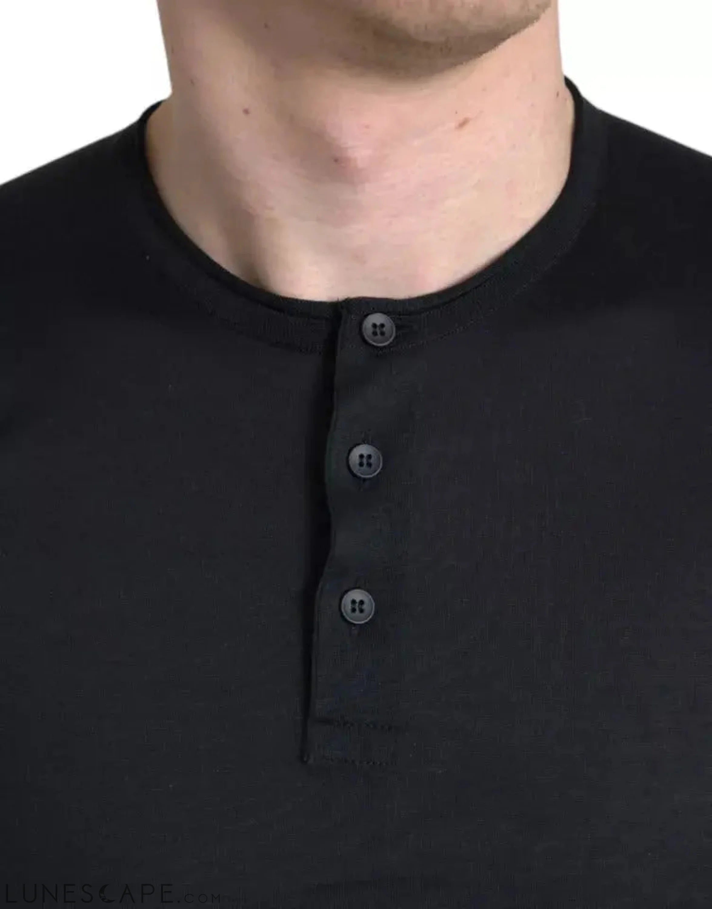 Dolce & Gabbana Black Buttoned Roundneck Short Sleeve T-shirt LUNESCAPE