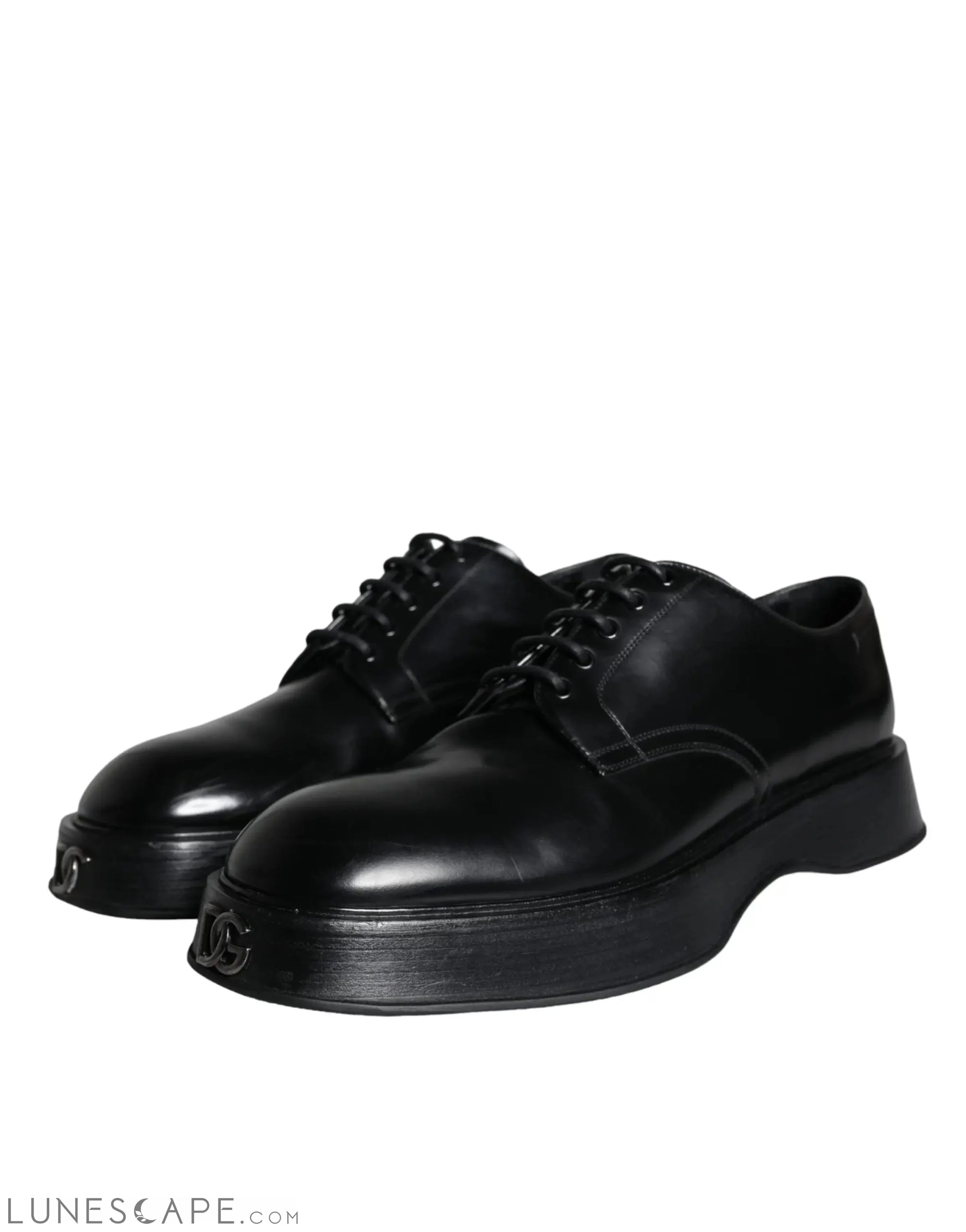 Dolce & Gabbana Black Calf Leather Derby Formal Dress Shoes LUNESCAPE