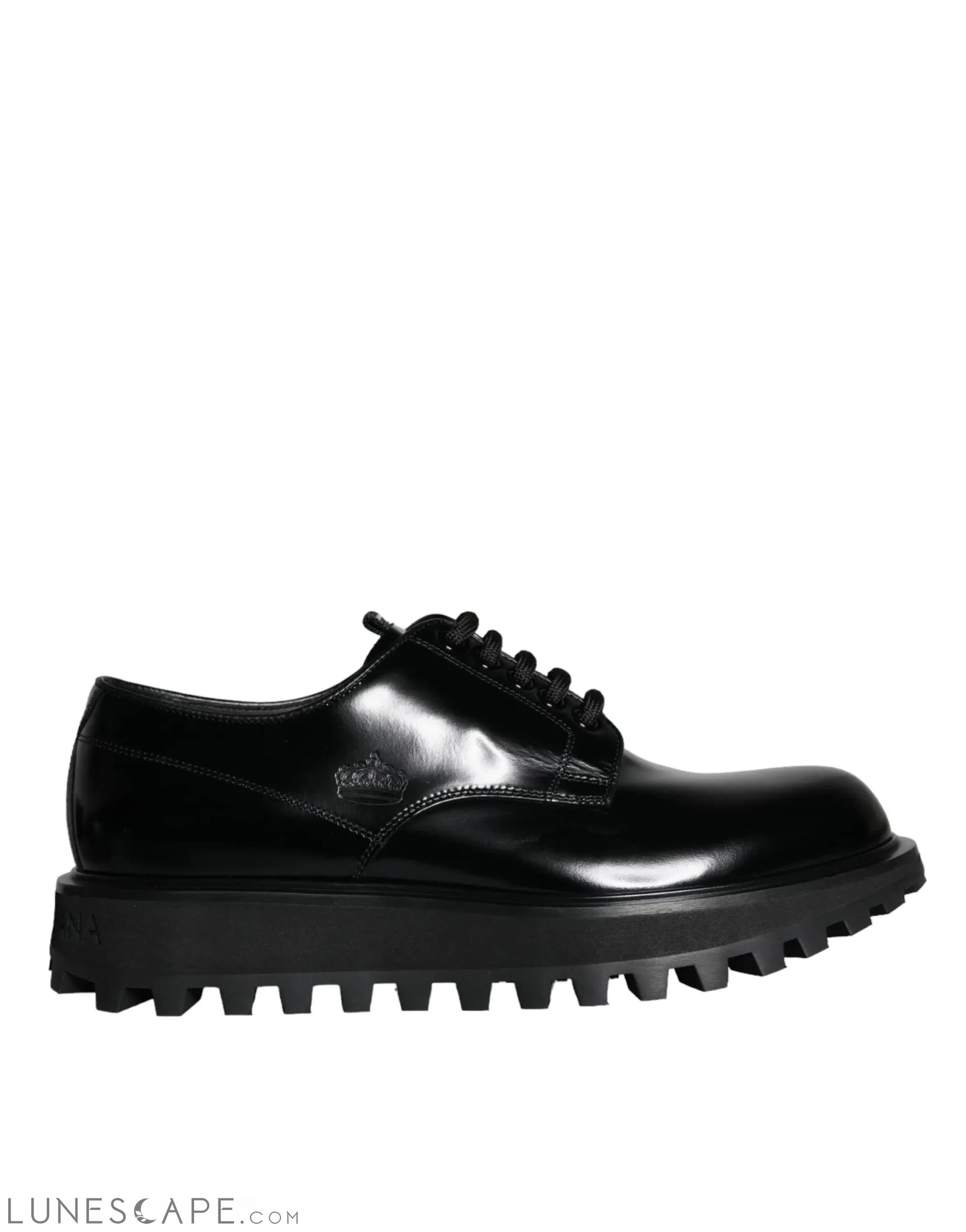 Dolce & Gabbana Black Calf Leather Derby Formal Dress Shoes LUNESCAPE