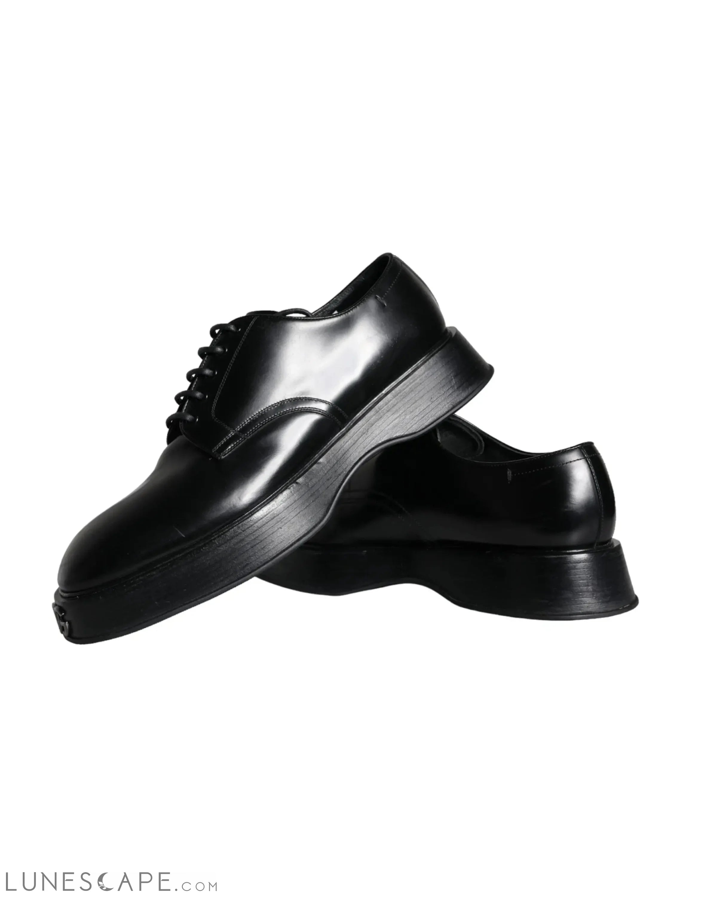 Dolce & Gabbana Black Calf Leather Derby Formal Dress Shoes LUNESCAPE