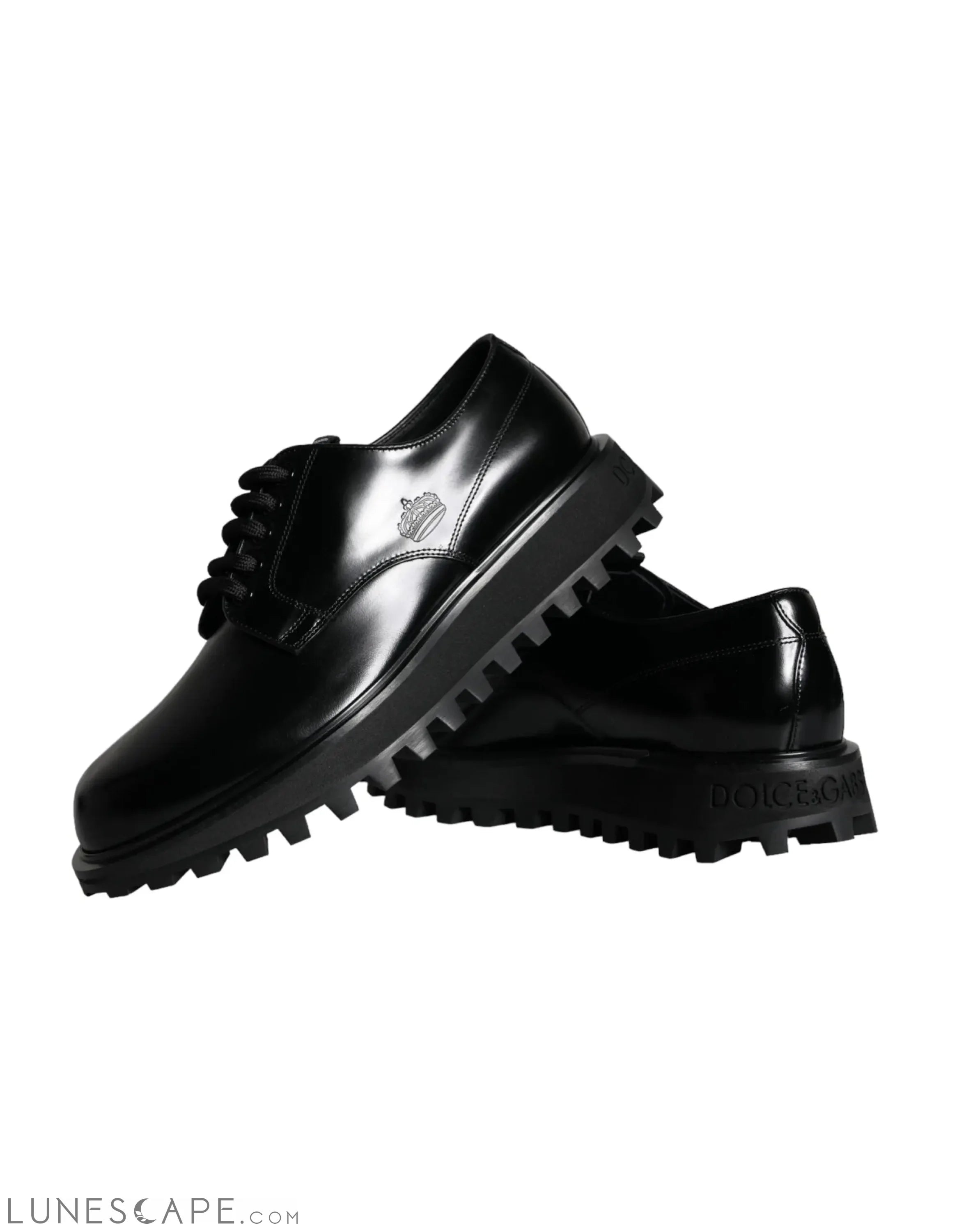 Dolce & Gabbana Black Calf Leather Derby Formal Dress Shoes LUNESCAPE