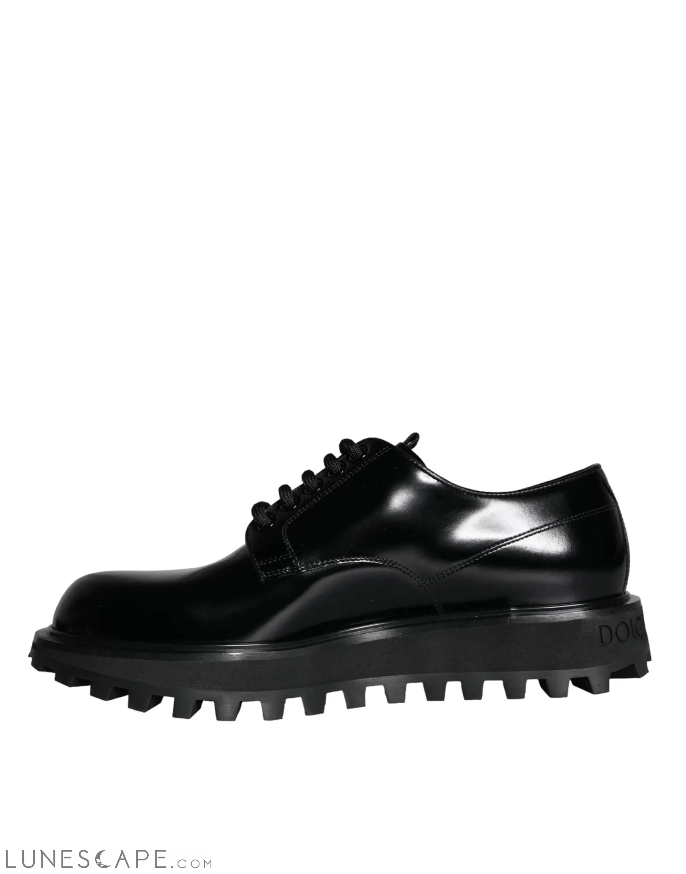 Dolce & Gabbana Black Calf Leather Derby Formal Dress Shoes LUNESCAPE